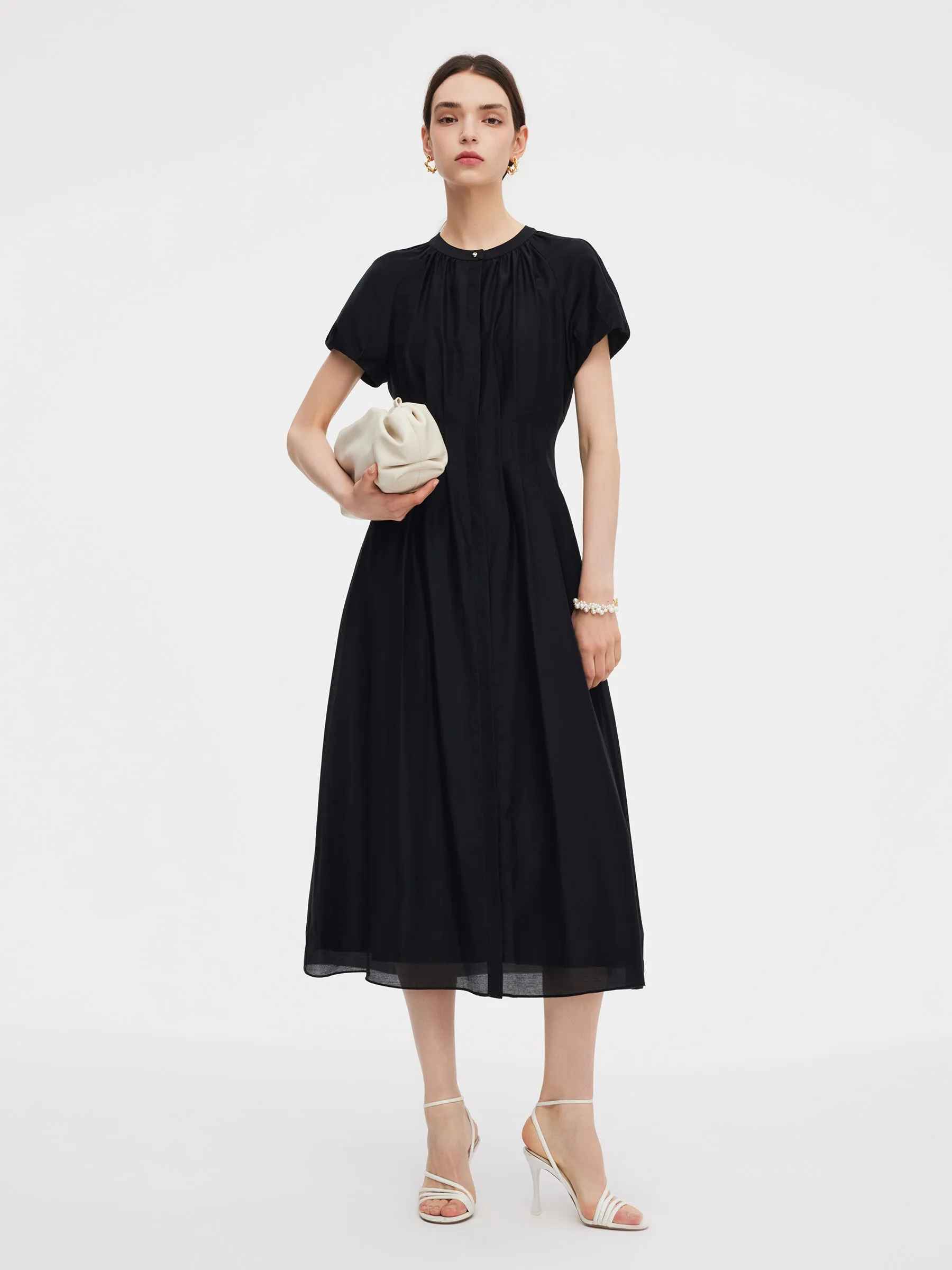 Tencel Blend Round Neck Women Maxi Dress sold by Goelia product image thumbnail 2