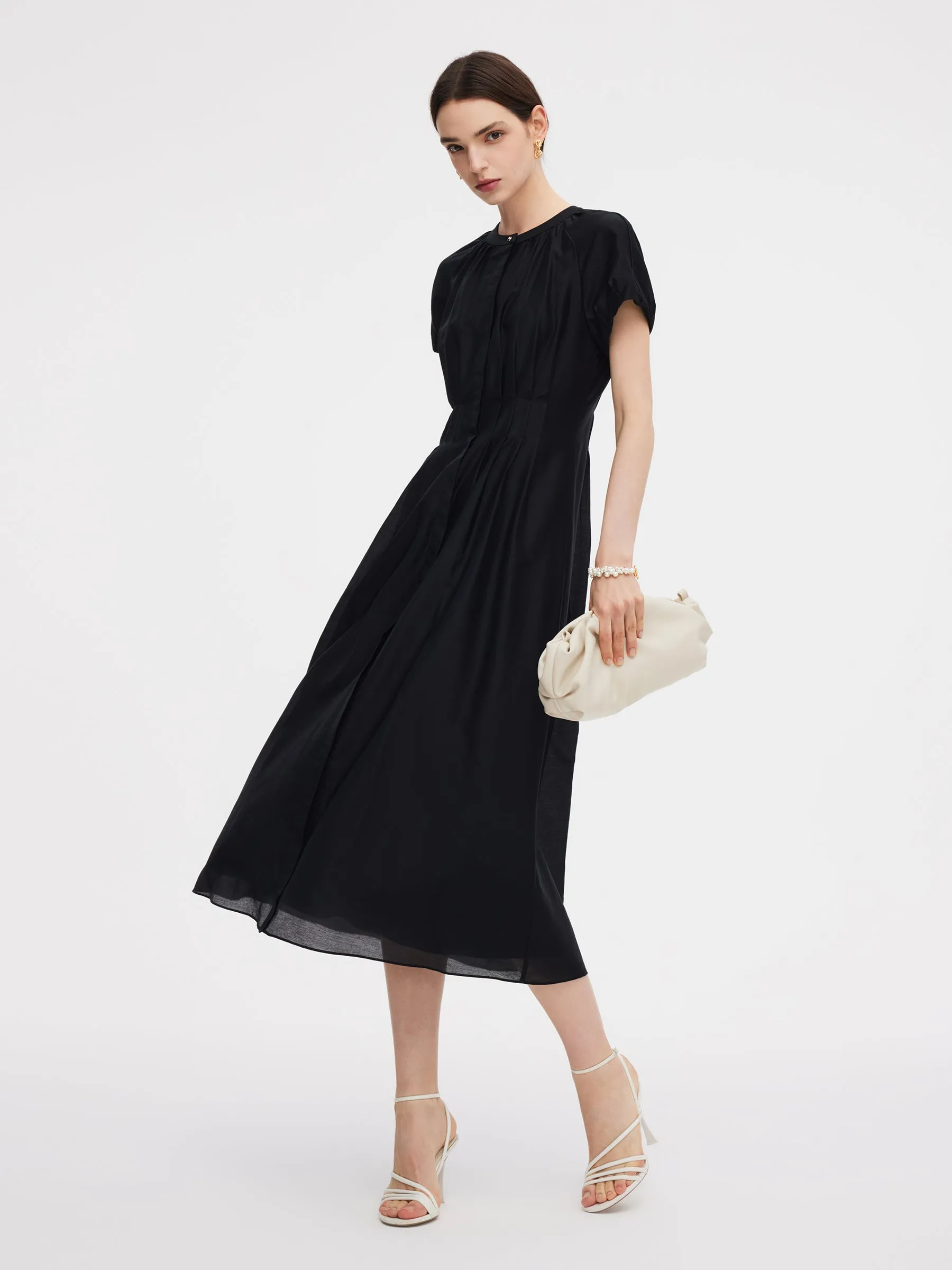 Tencel Blend Round Neck Women Maxi Dress sold by Goelia product image thumbnail 4