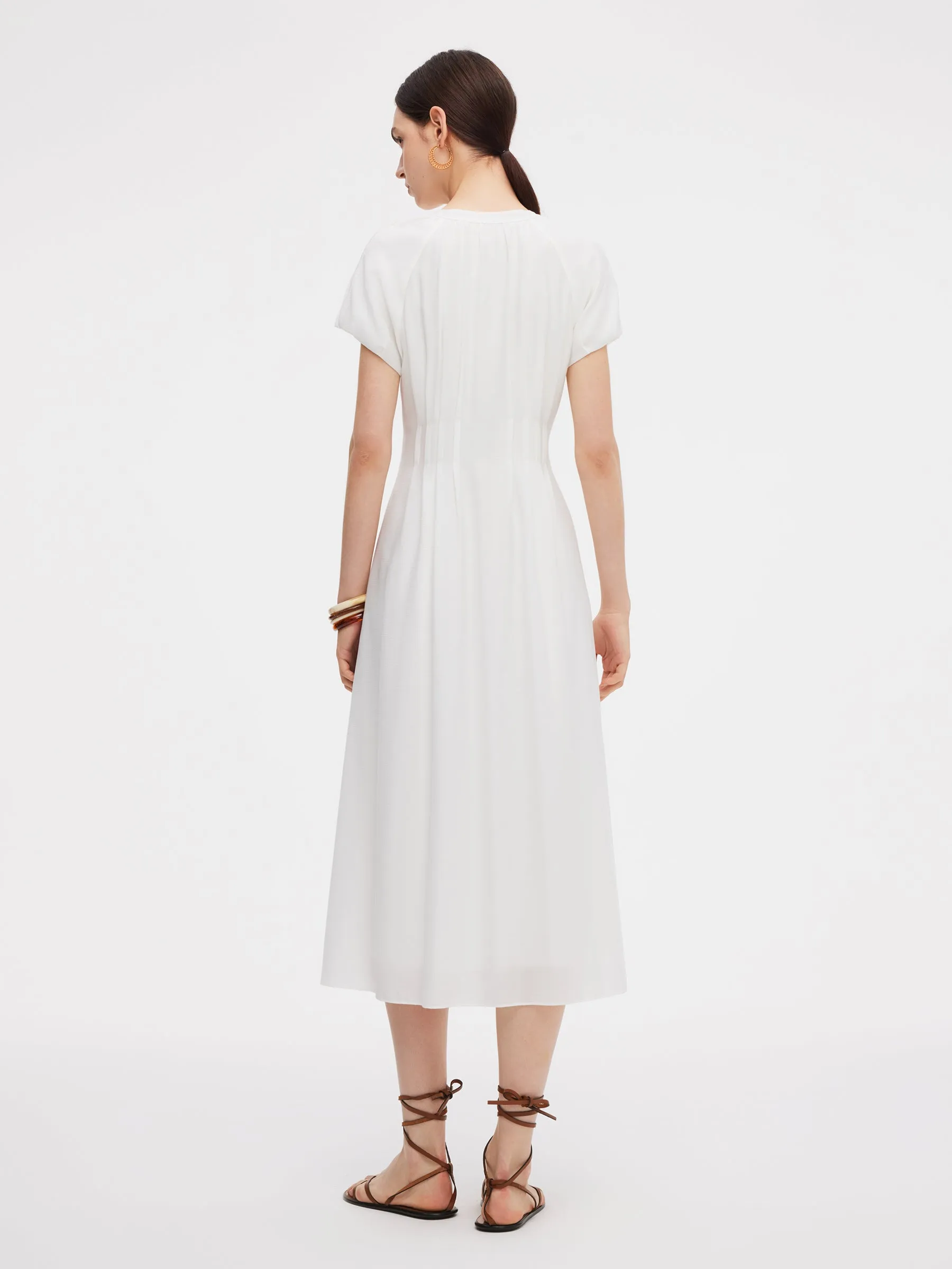 Acetate Blend Gathered Waist Women Maxi Dress sold by Goelia product image thumbnail 3