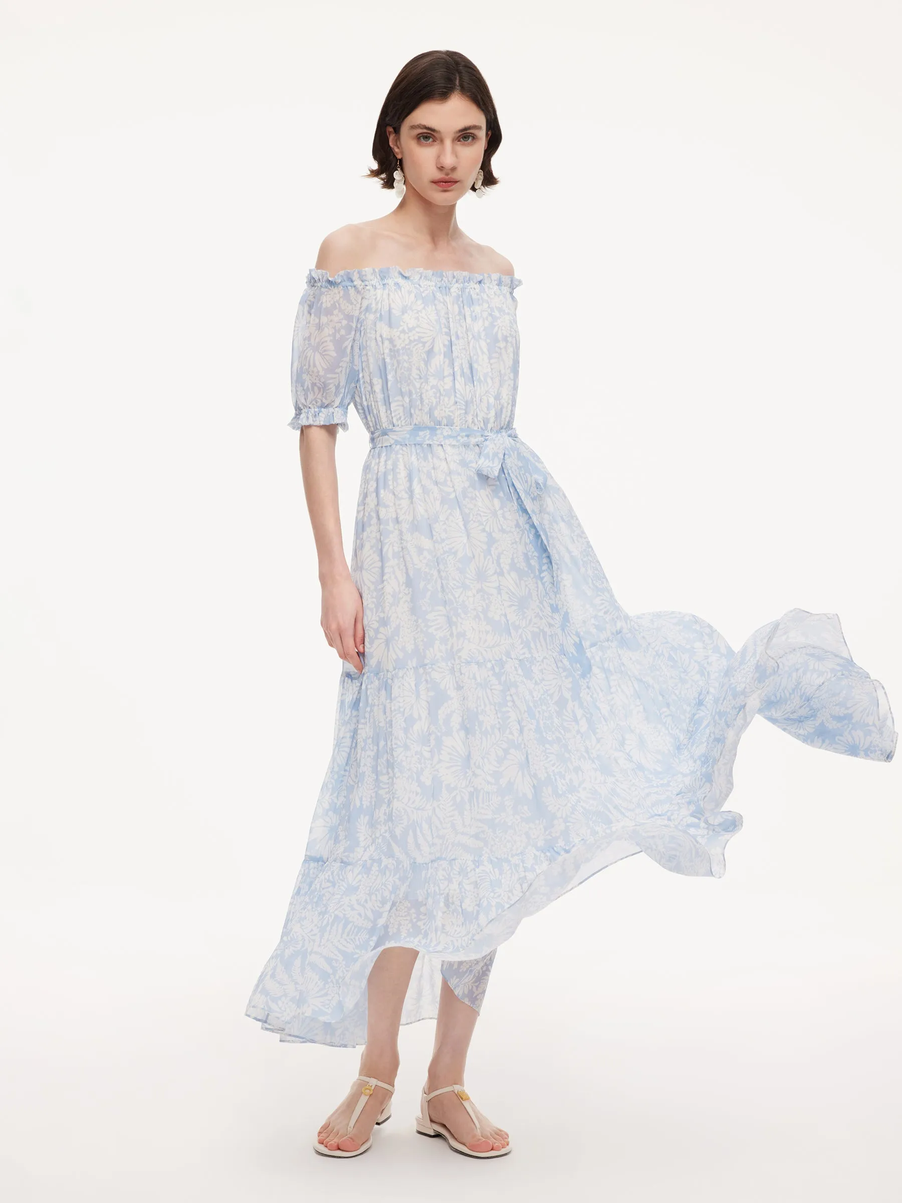 10MM Mulberry Silk Convertible Neck Women Belted Maxi Dress sold by Goelia product image thumbnail 5