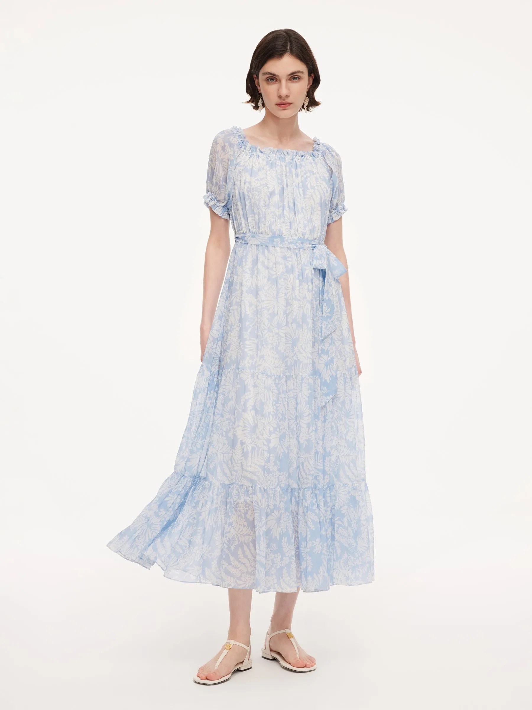 10MM Mulberry Silk Convertible Neck Women Belted Maxi Dress sold by Goelia product image thumbnail 2