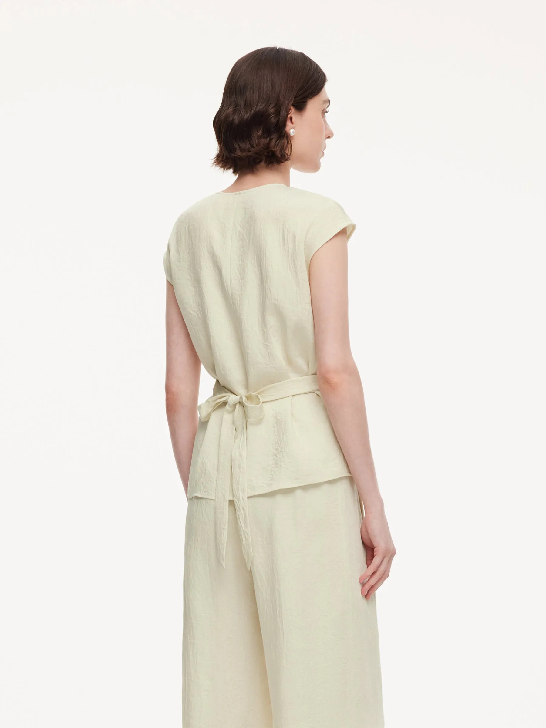100% Acetate Back Tie Women Cap Sleeve Top sold by Goelia product image thumbnail 3
