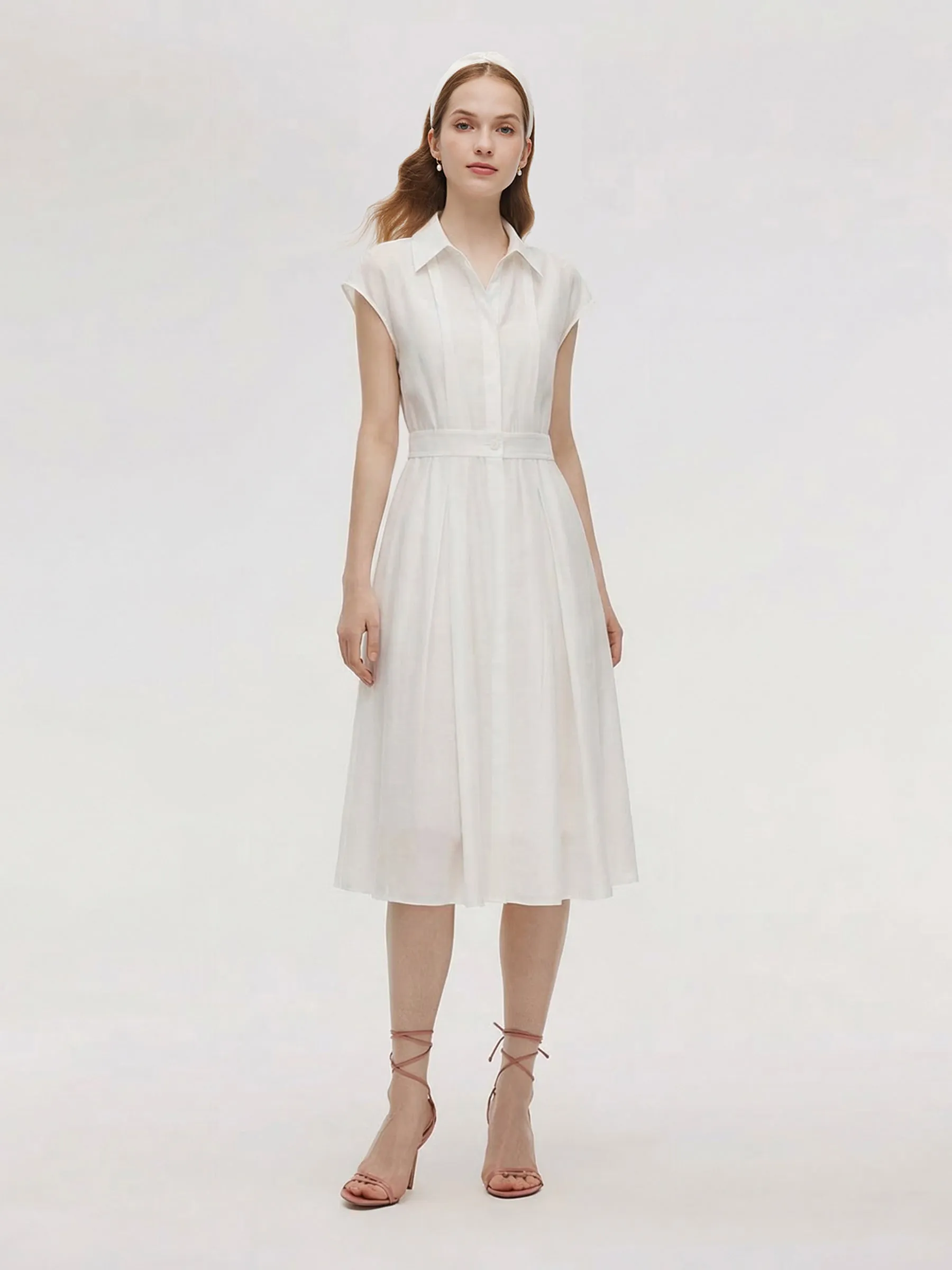 Tencel Acetate Blend Women Midi Shirt Dress sold by Goelia product image thumbnail 3