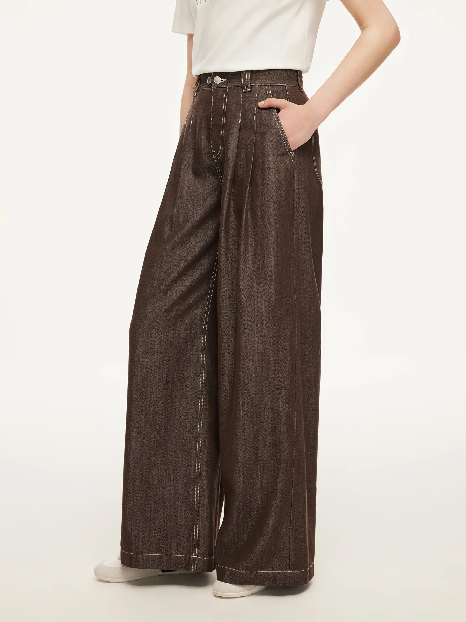 Lyocell Blend Denim Women Straight Leg Jeans sold by Goelia product image thumbnail 2