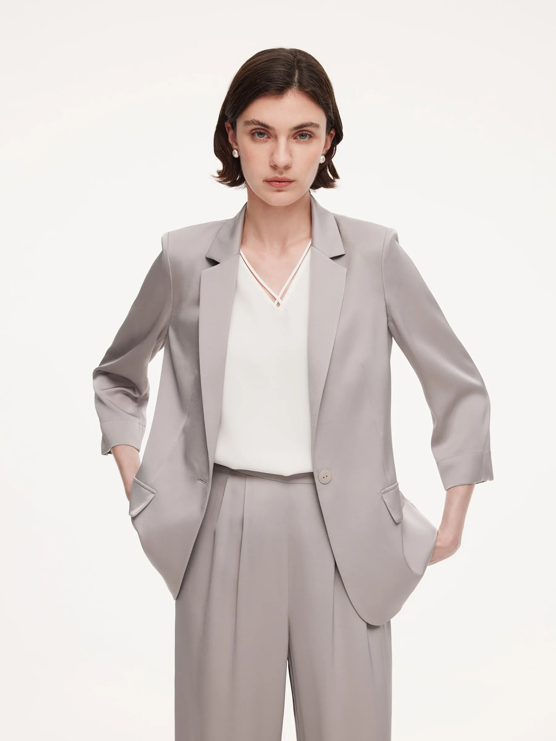 22MM Mulberry Silk Women Blazer sold by Goelia product image thumbnail 3