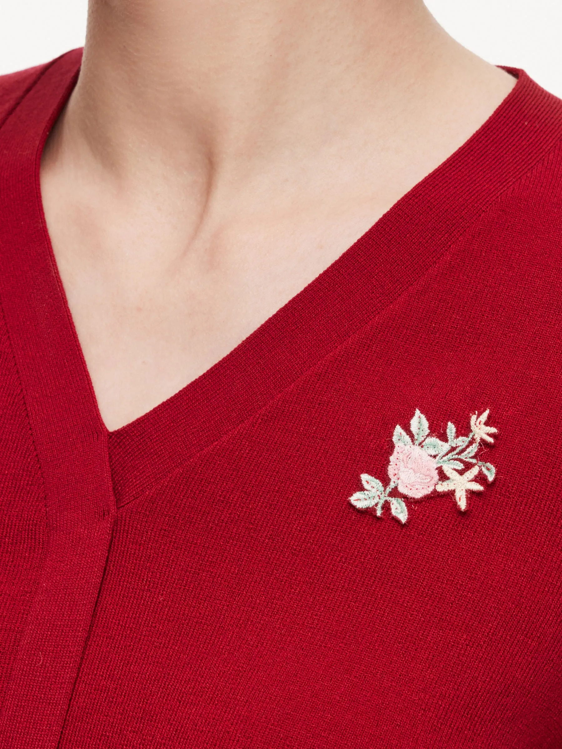 Tencel Blend Floral Embroidered Women Knit Top sold by Goelia product image thumbnail 5