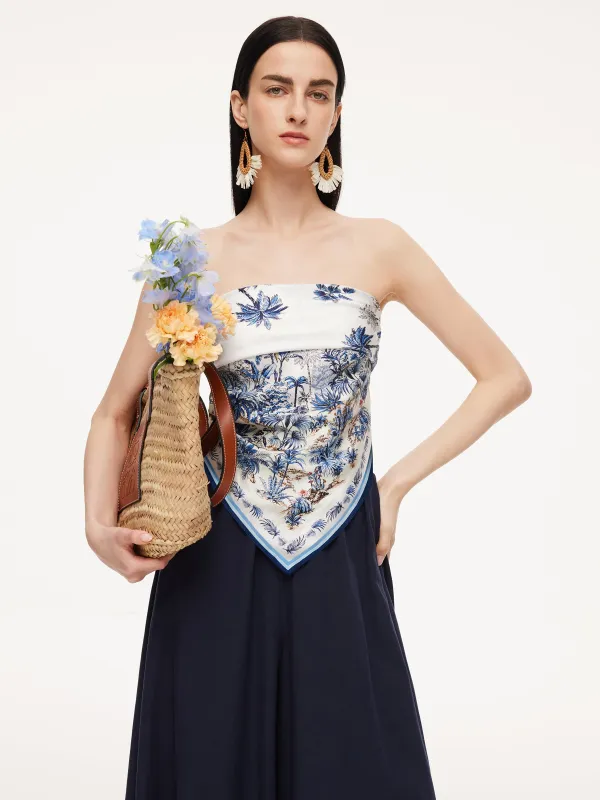 Pre-Order 14MM Mulberry Silk Women Floral Print Scarf made by Goelia