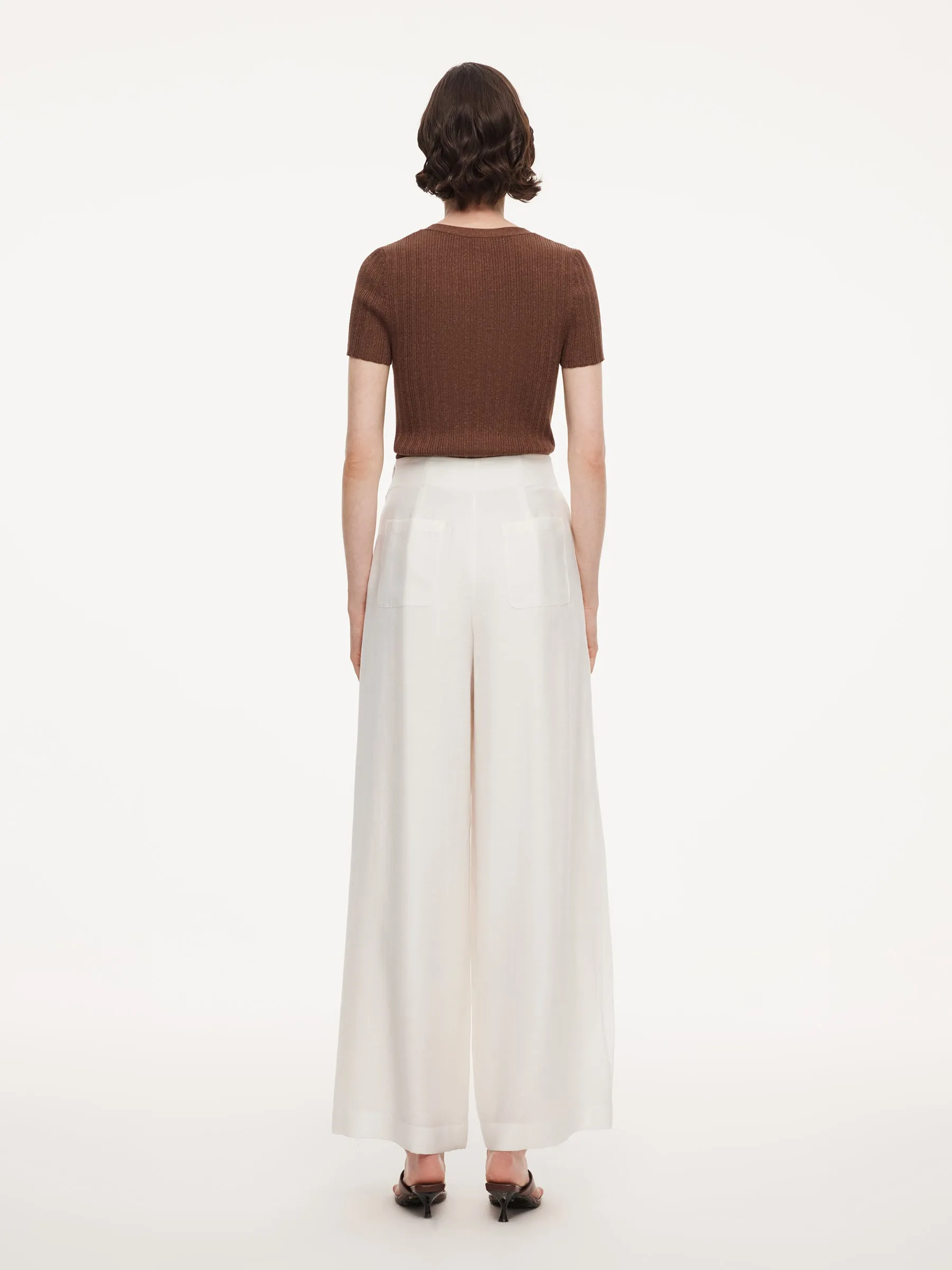 Lyocell Acetate Linen Blend Tie Front Women Pants sold by Goelia product image thumbnail 3