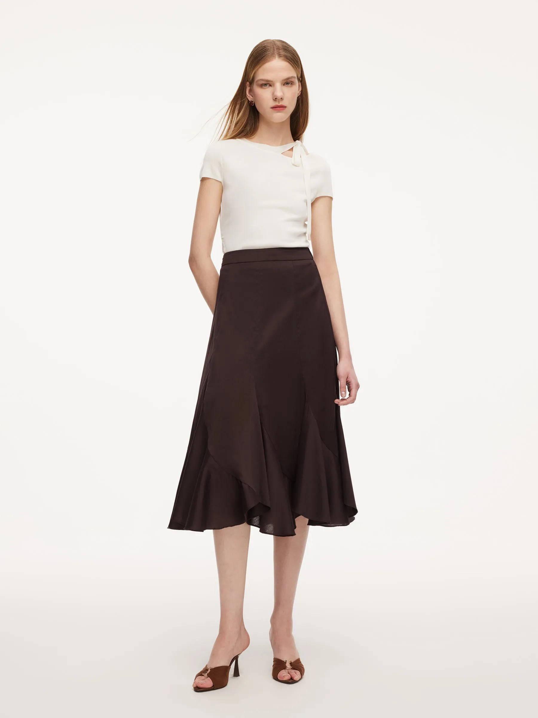 Cotton Blend High-Waisted Women Mermaid Skirt sold by Goelia product image thumbnail 3