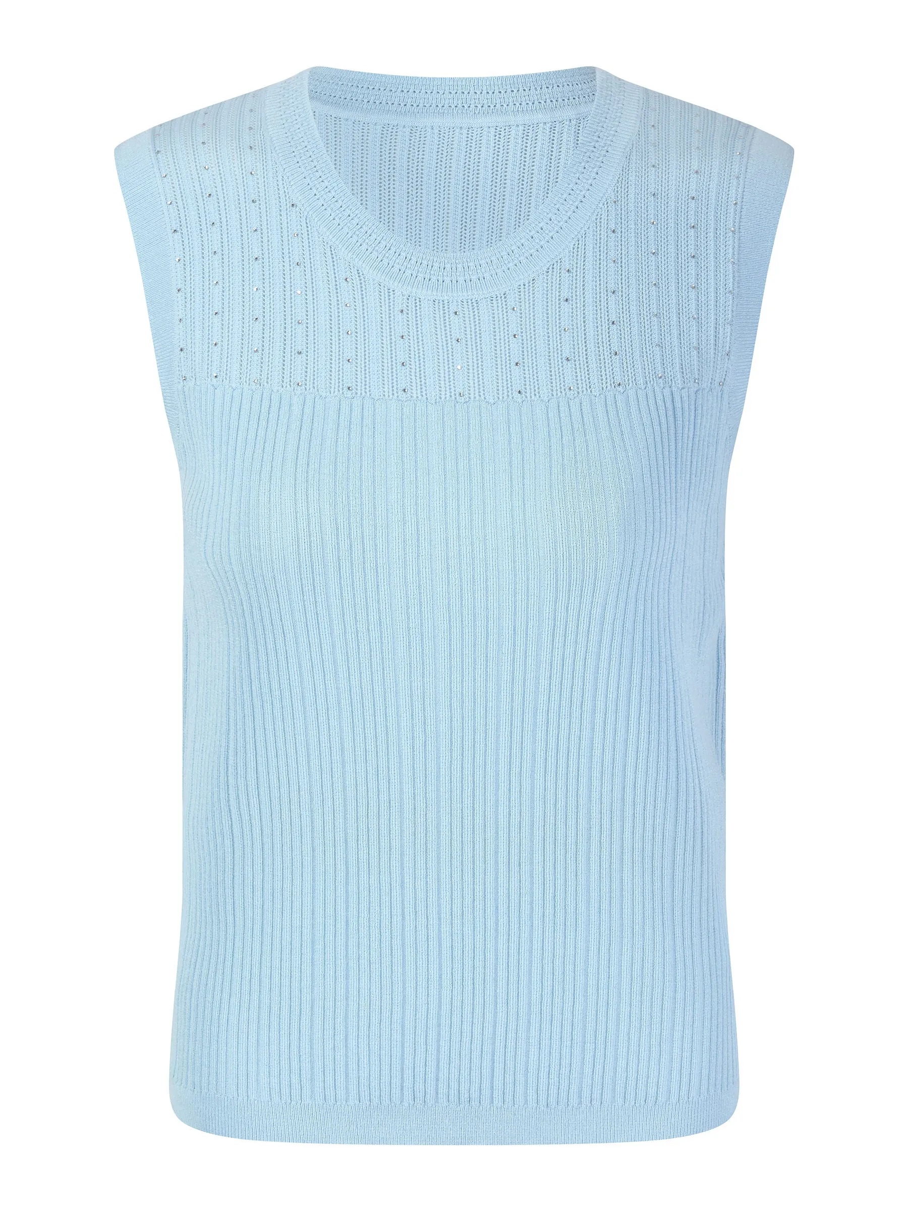 Lyocell Blend Rhinestone Women Knit Tank Top sold by Goelia product image thumbnail 5