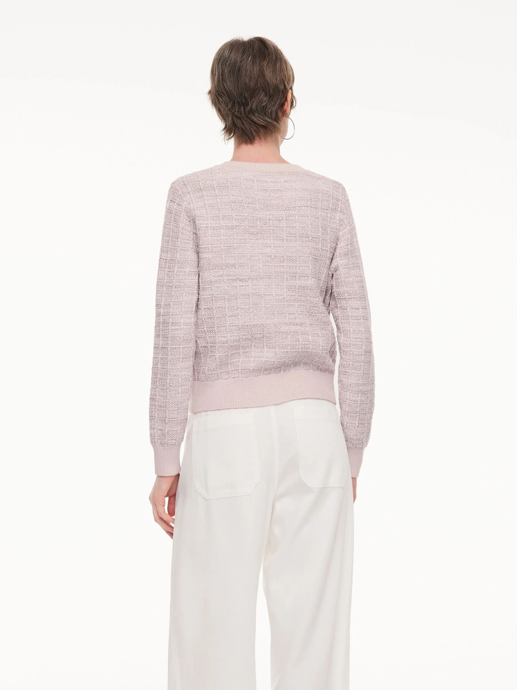 Textured Round Neck Women Stretchy Cardigan sold by Goelia product image thumbnail 5