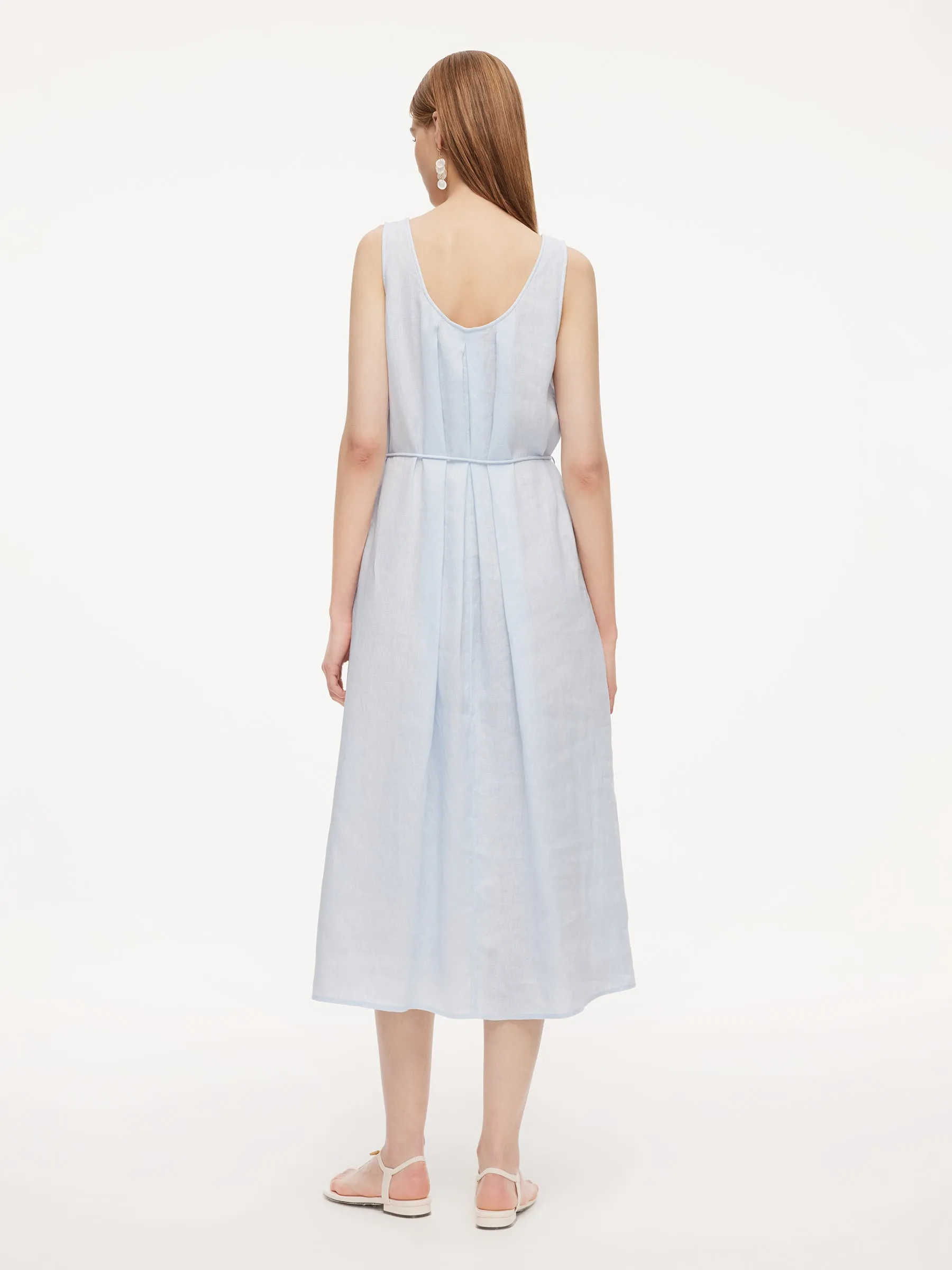 100% Linen Women Sleeveless Maxi Dress sold by Goelia product image thumbnail 4
