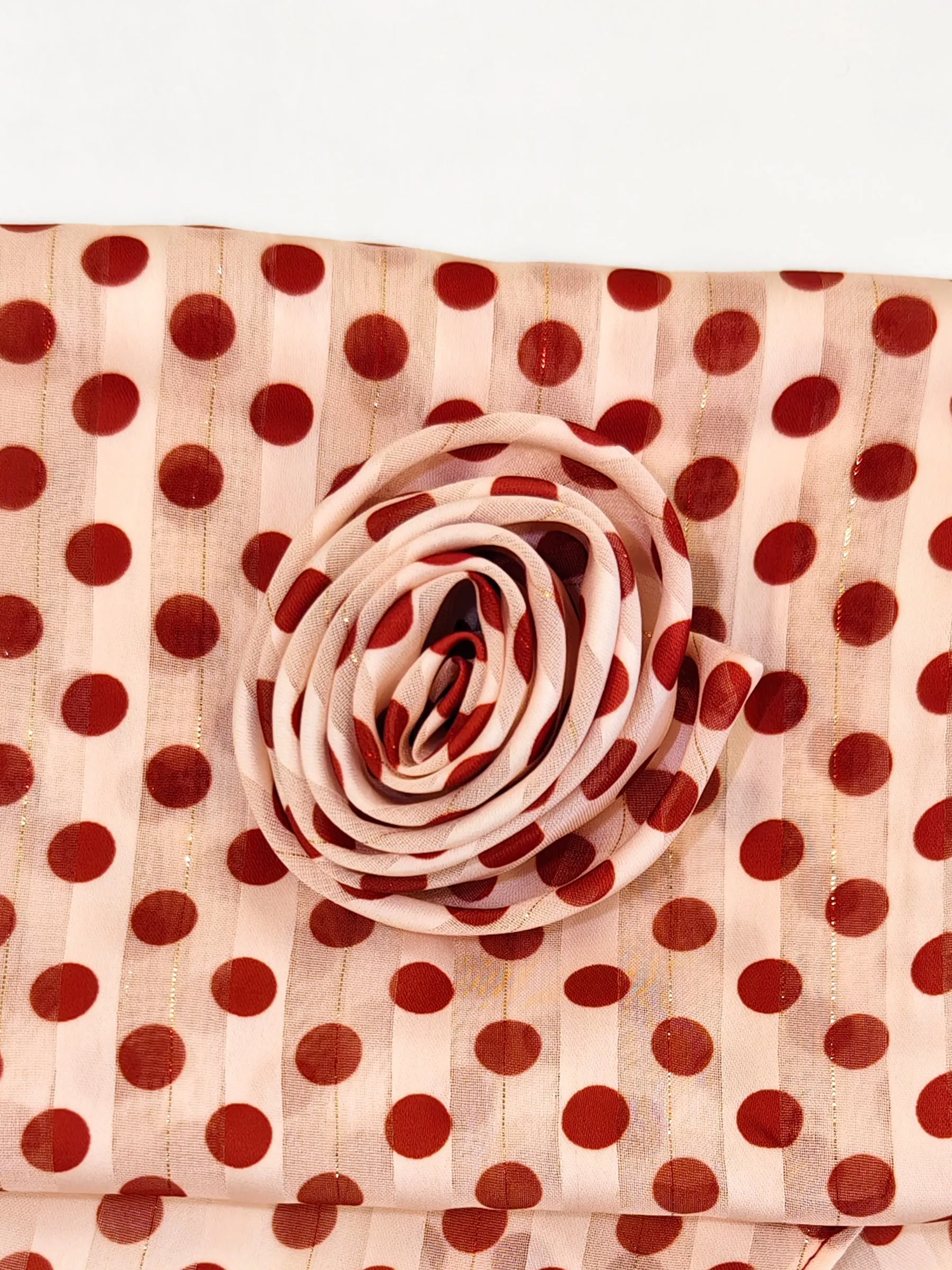Polka Dots Scarf With Floral Clip sold by Goelia product image thumbnail 4
