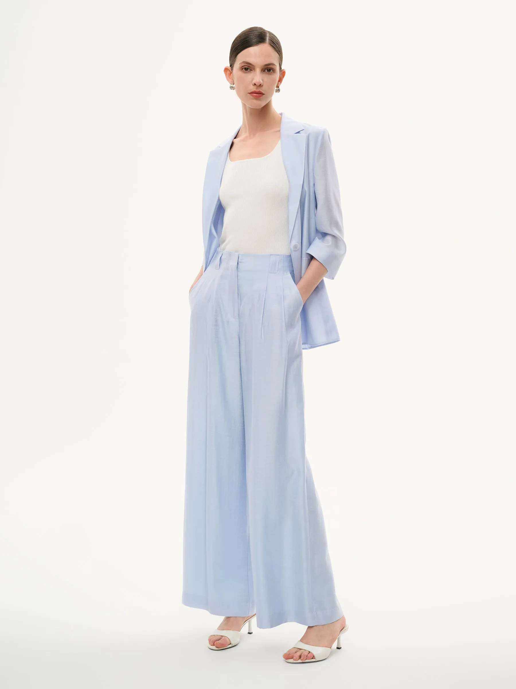Tencel Acetate Linen Blend Women Straight Leg Pants sold by Goelia product image thumbnail 3