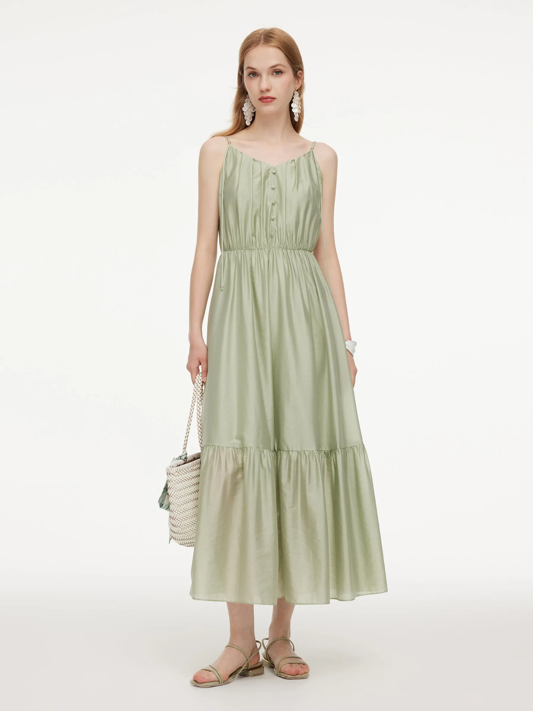 Tencel Blend Women Strap Maxi Dress sold by Goelia