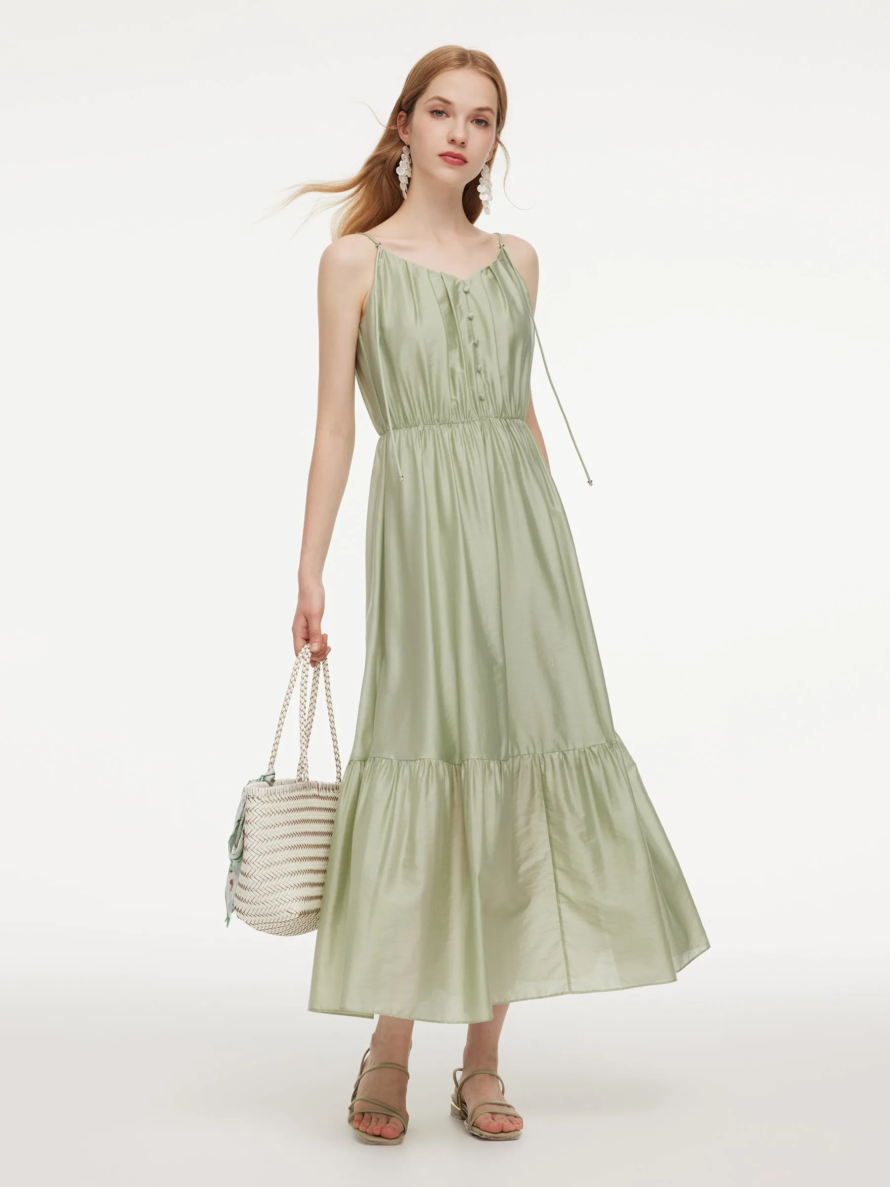 Tencel Blend Women Strap Maxi Dress sold by Goelia product image thumbnail 2