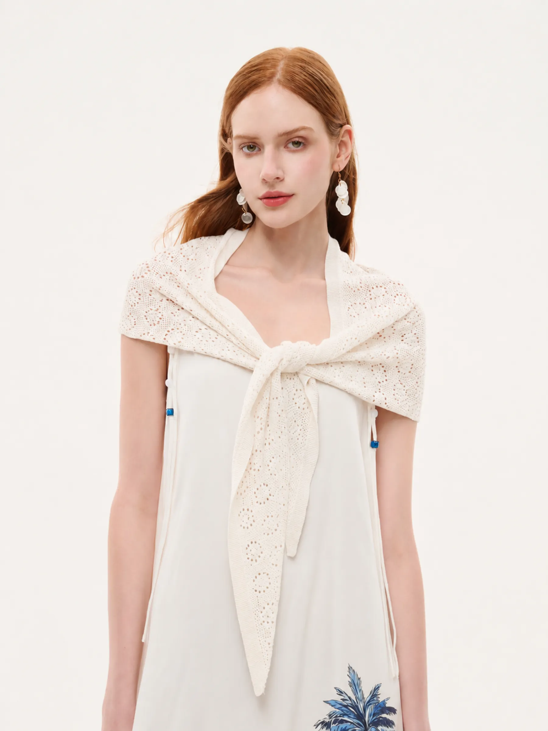 Crochet Triangle Women Knit Shawl sold by Goelia product image thumbnail 2