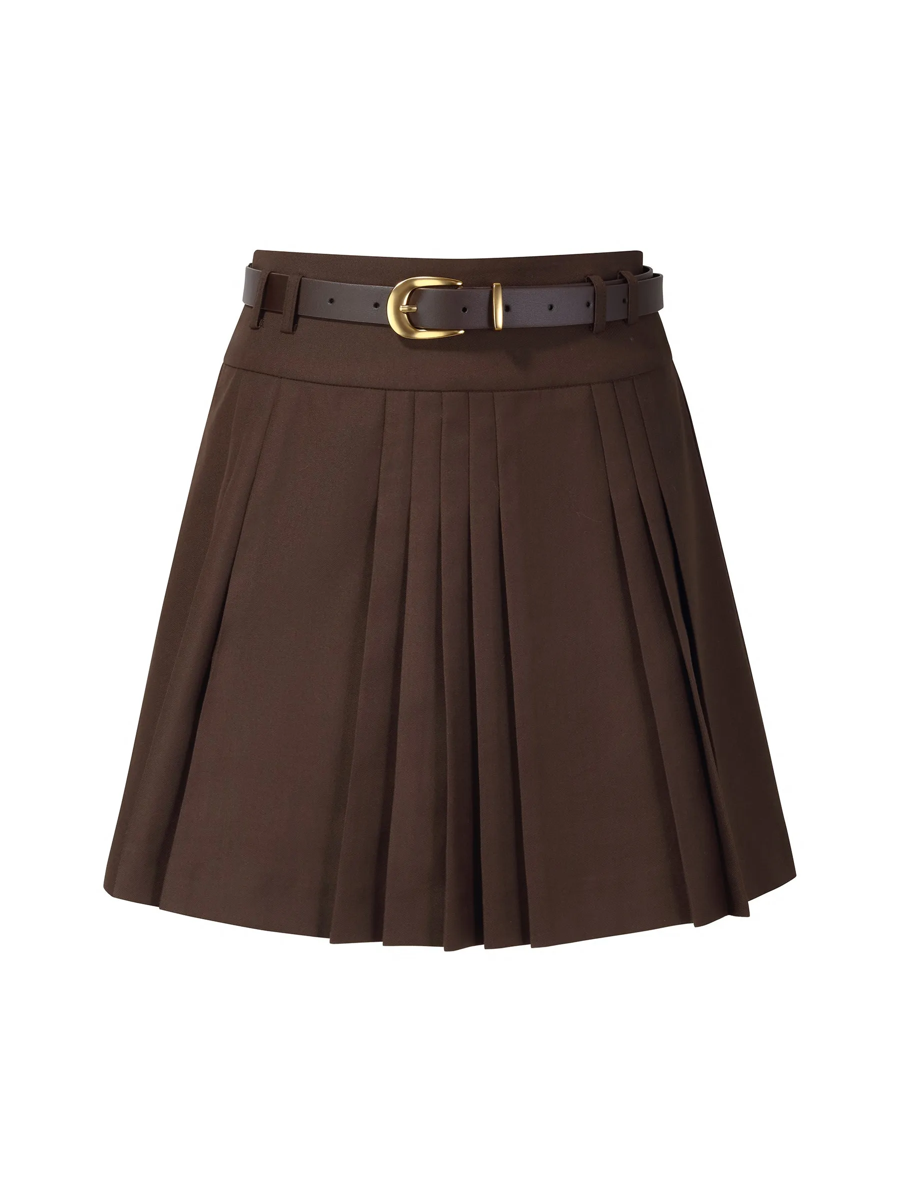 A-Line Pleated Women Skirt With Belt sold by Goelia product image thumbnail 2
