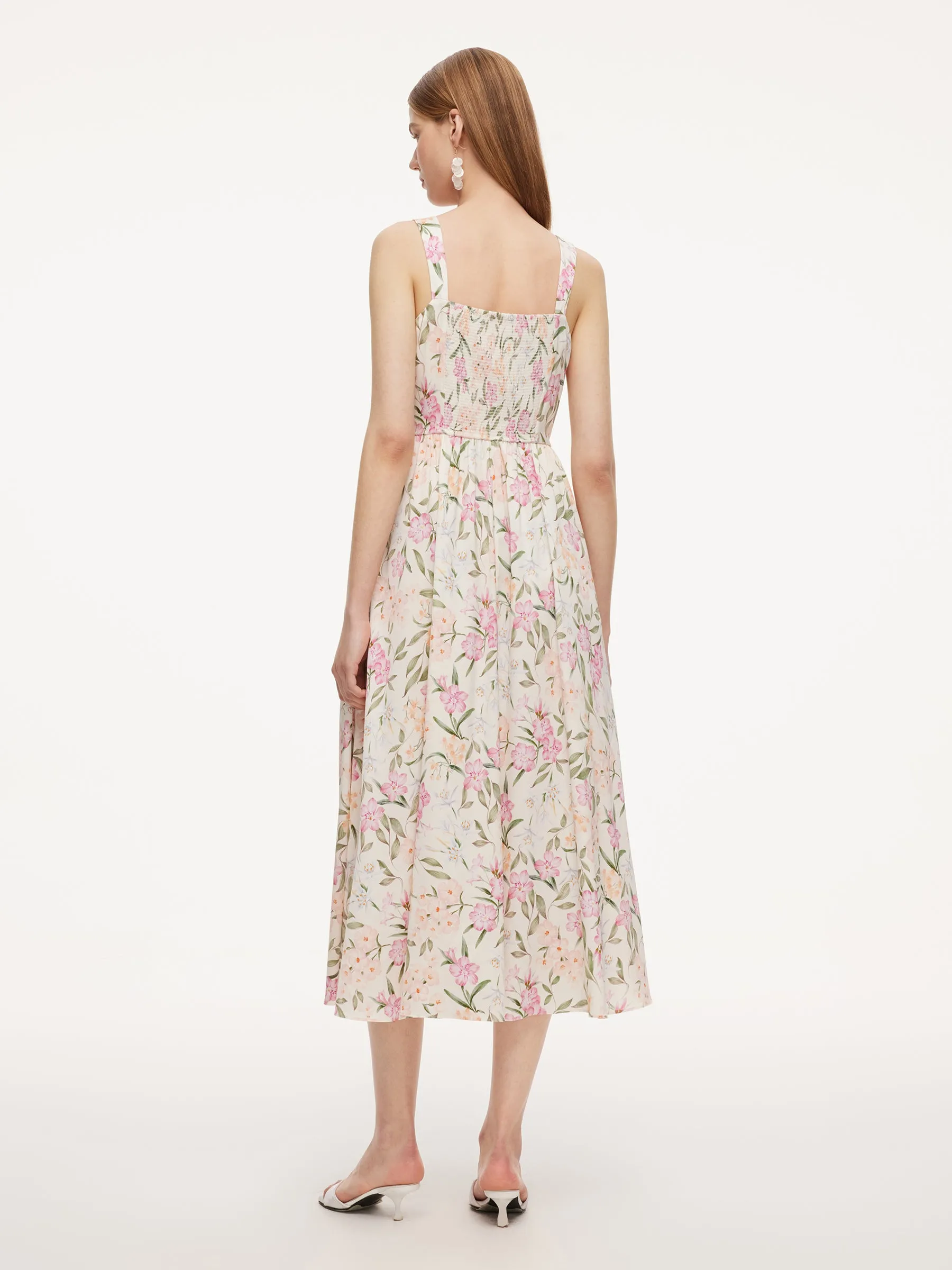 19MM Mulberry Silk Floral Print Women Maxi Dress With Ribbon sold by Goelia product image thumbnail 3