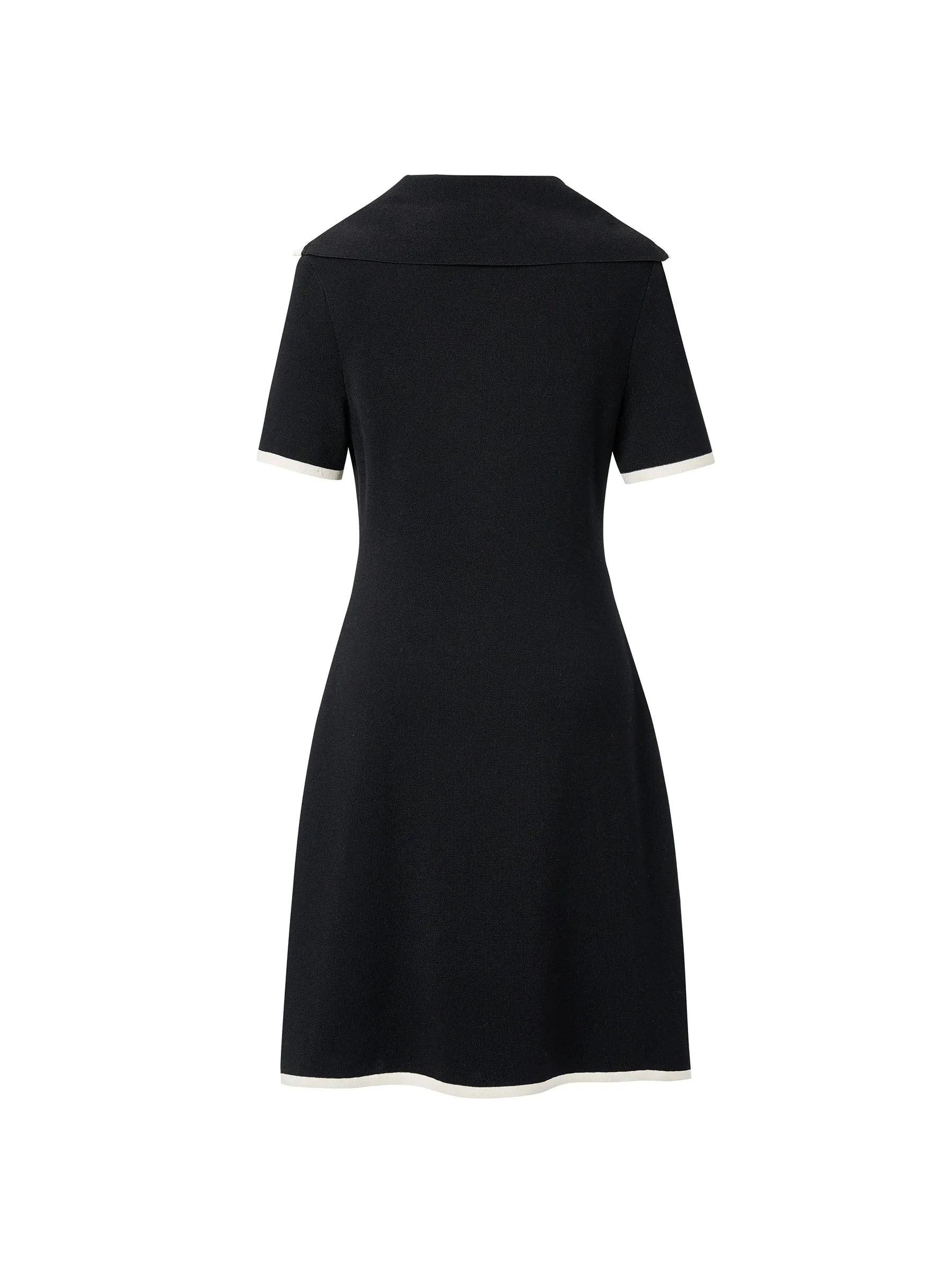 Lyocell Blend Contrast Trim Half-Zip Women Knit Mini Dress sold by Goelia product image thumbnail 4