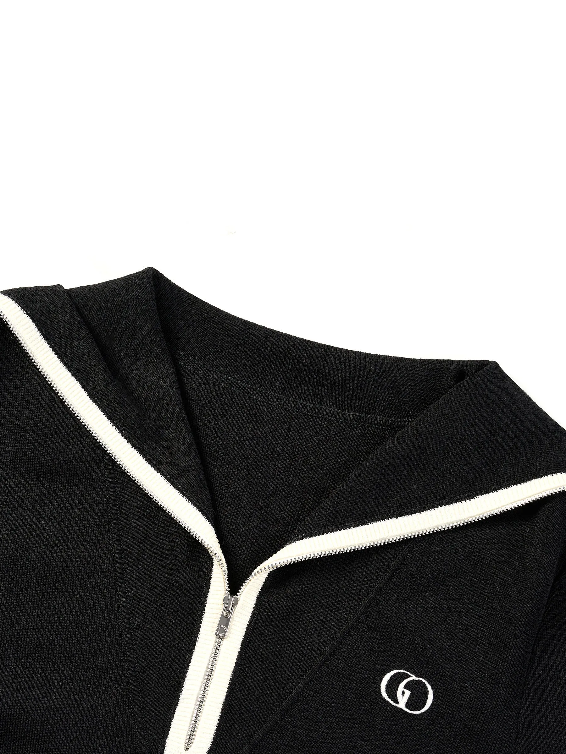Lyocell Blend Contrast Trim Half-Zip Women Knit Mini Dress sold by Goelia product image thumbnail 5