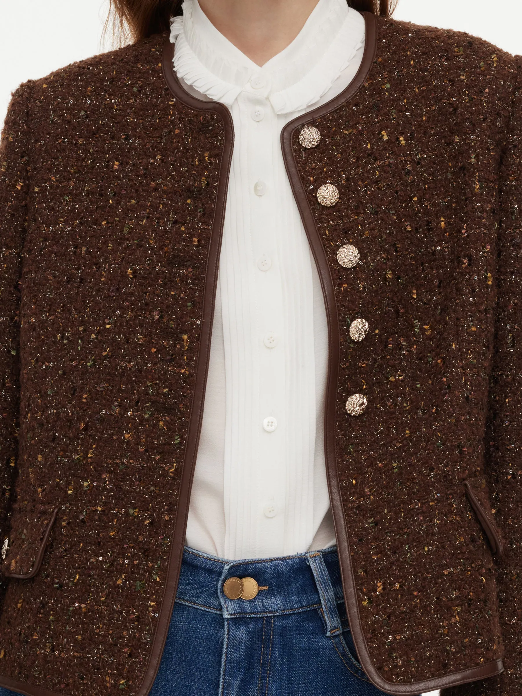 Wool Blend Tweed Sequins Women Jacket sold by Goelia product image thumbnail 5