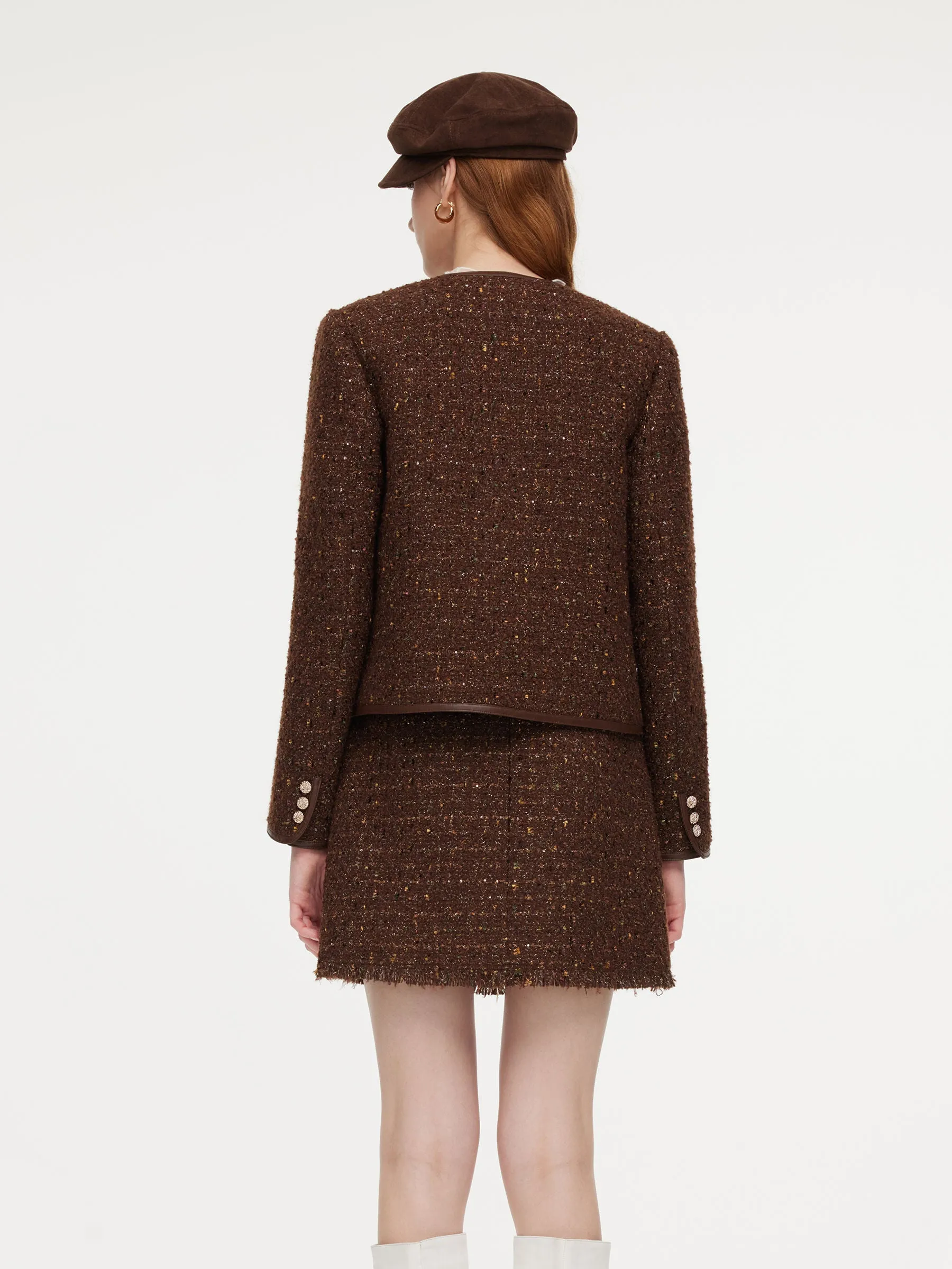 Wool Blend Tweed Sequins Women Jacket sold by Goelia product image thumbnail 4