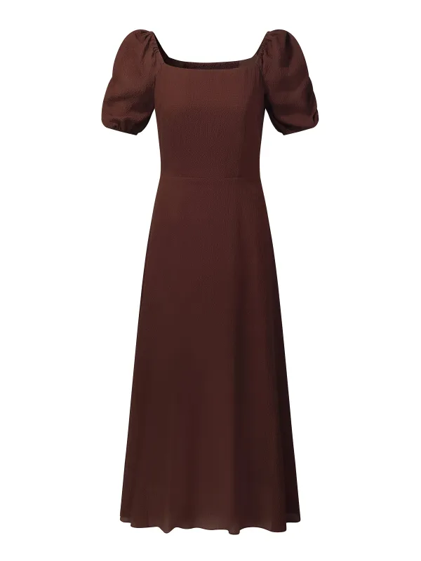 10.5 MM Mulberry Silk Square Neck Women Maxi Dress made by Goelia