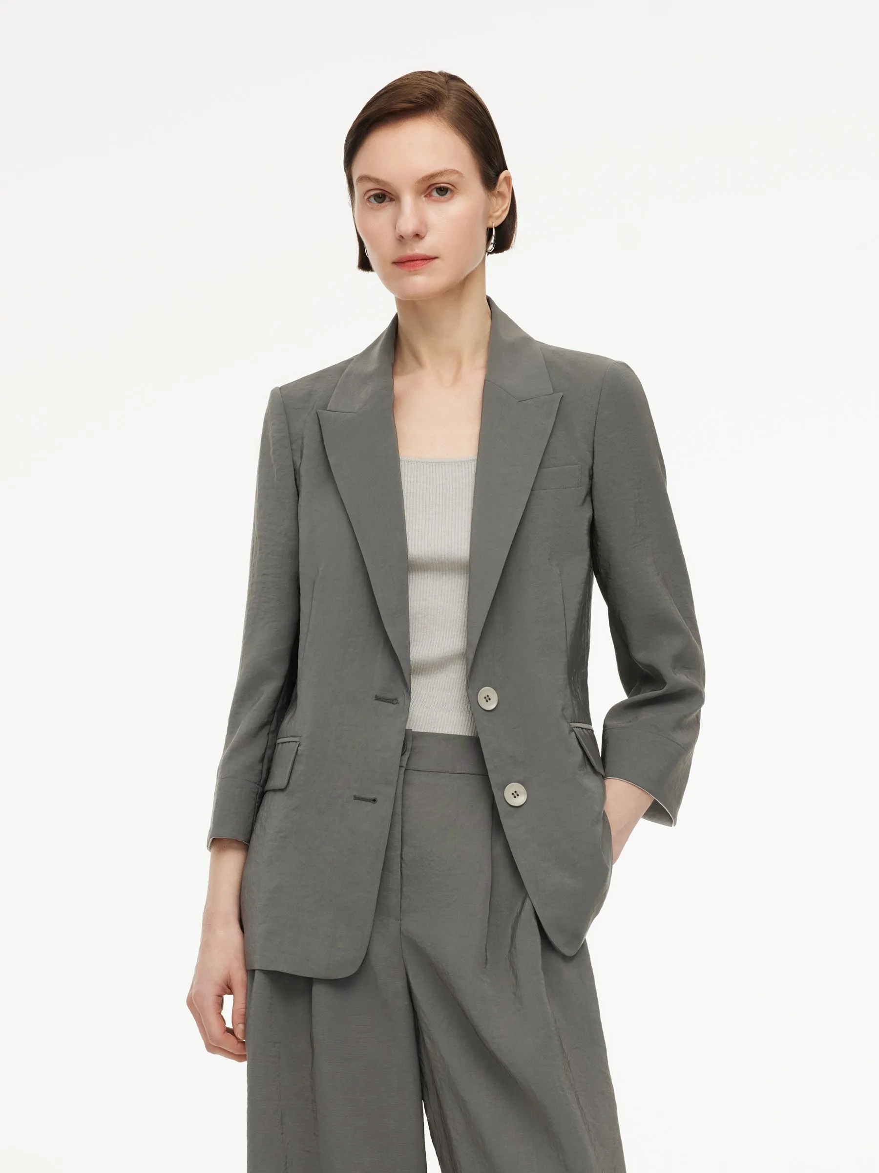 Triacetate Blend H-Line Women Blazer sold by Goelia