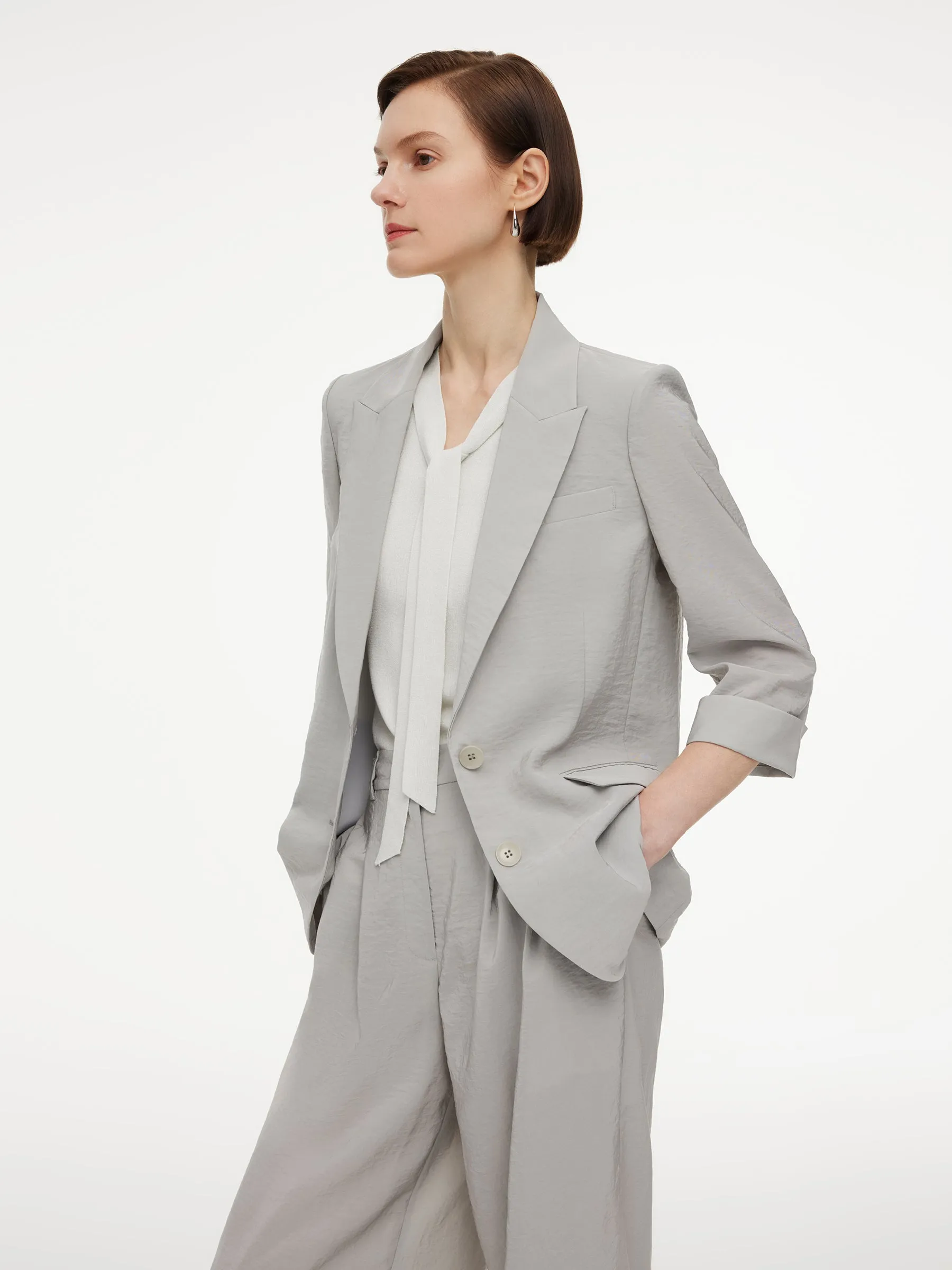 Triacetate Blend H-Line Women Blazer sold by Goelia product image thumbnail 5