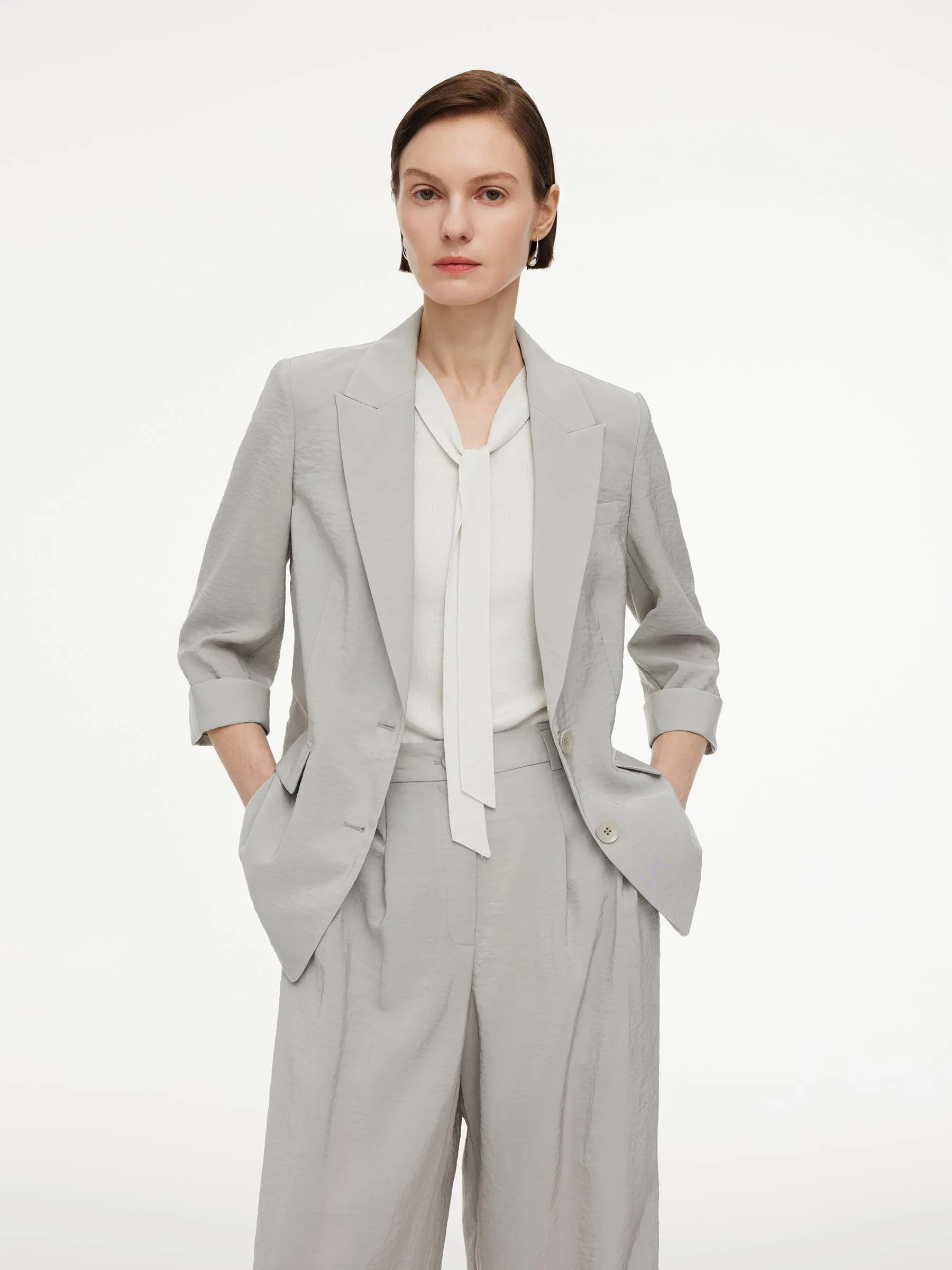 Triacetate Blend H-Line Women Blazer sold by Goelia product image thumbnail 2