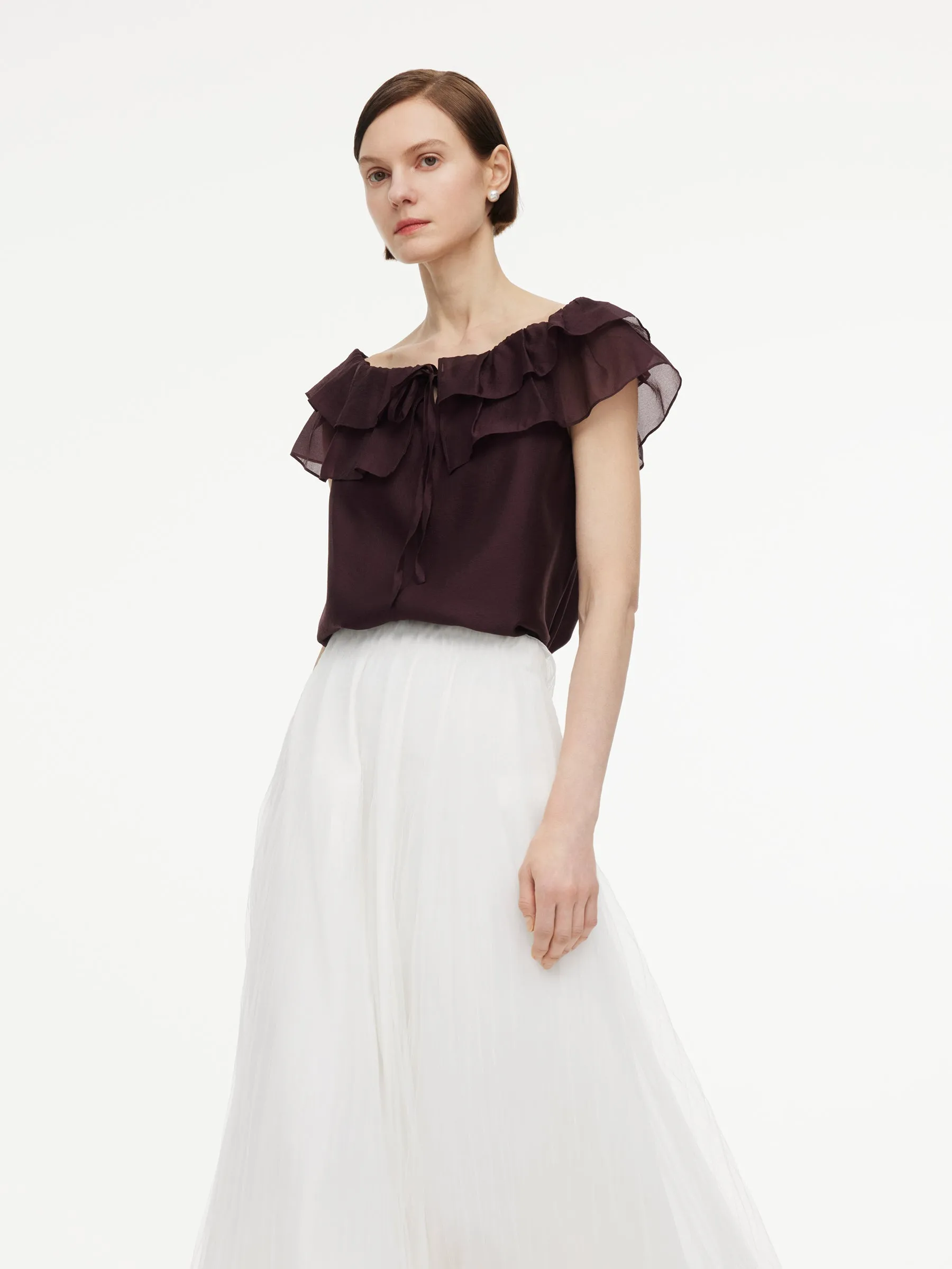 Convertible Ruffle Neck Women Top sold by Goelia product image thumbnail 3