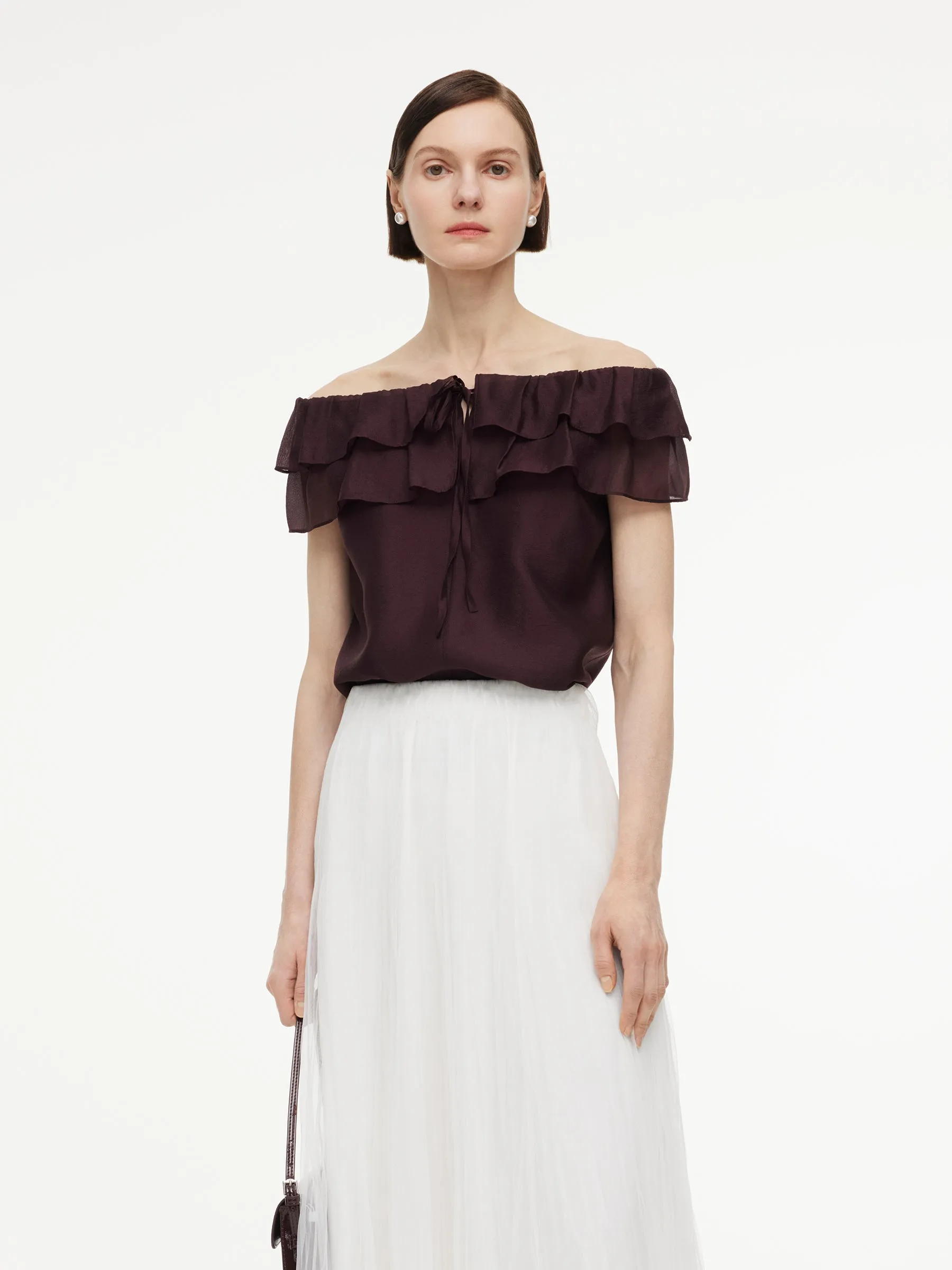 Convertible Ruffle Neck Women Top sold by Goelia product image thumbnail 5