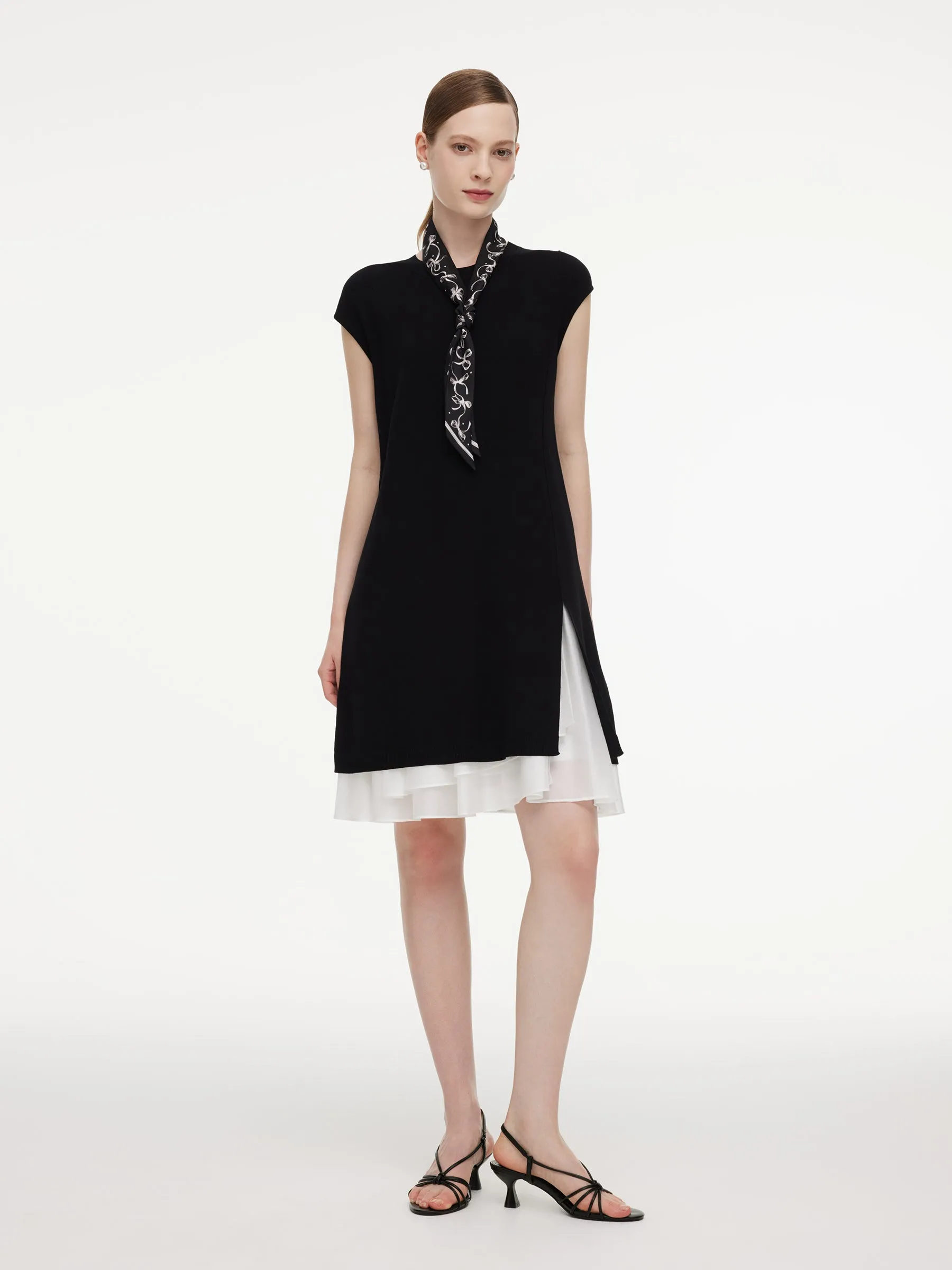 Tencel Blend Knit Two-Piece Dress Set With Slip Inner & Belt sold by Goelia product image thumbnail 4