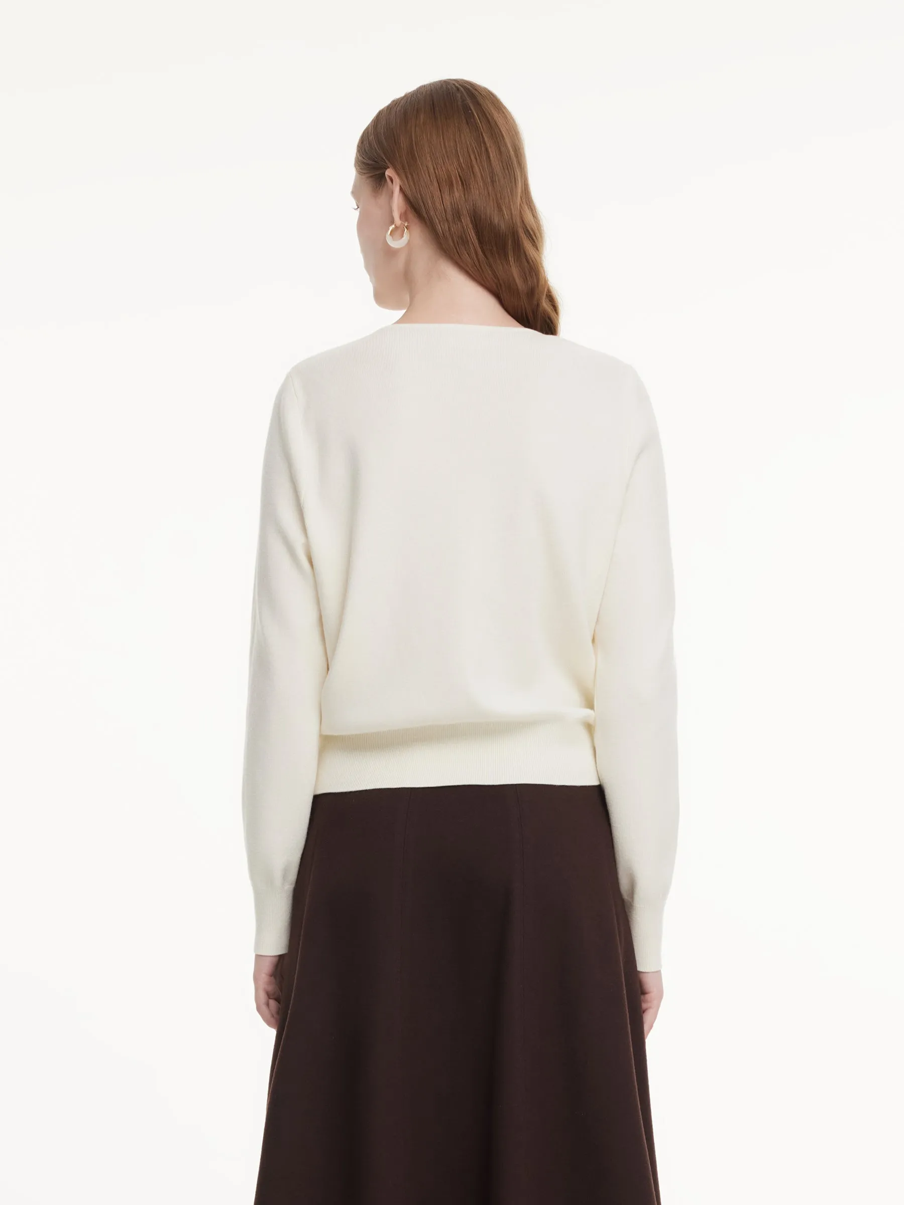 Lyocell Wool Blend Asymmetrical Neck Women Knit Top sold by Goelia product image thumbnail 3