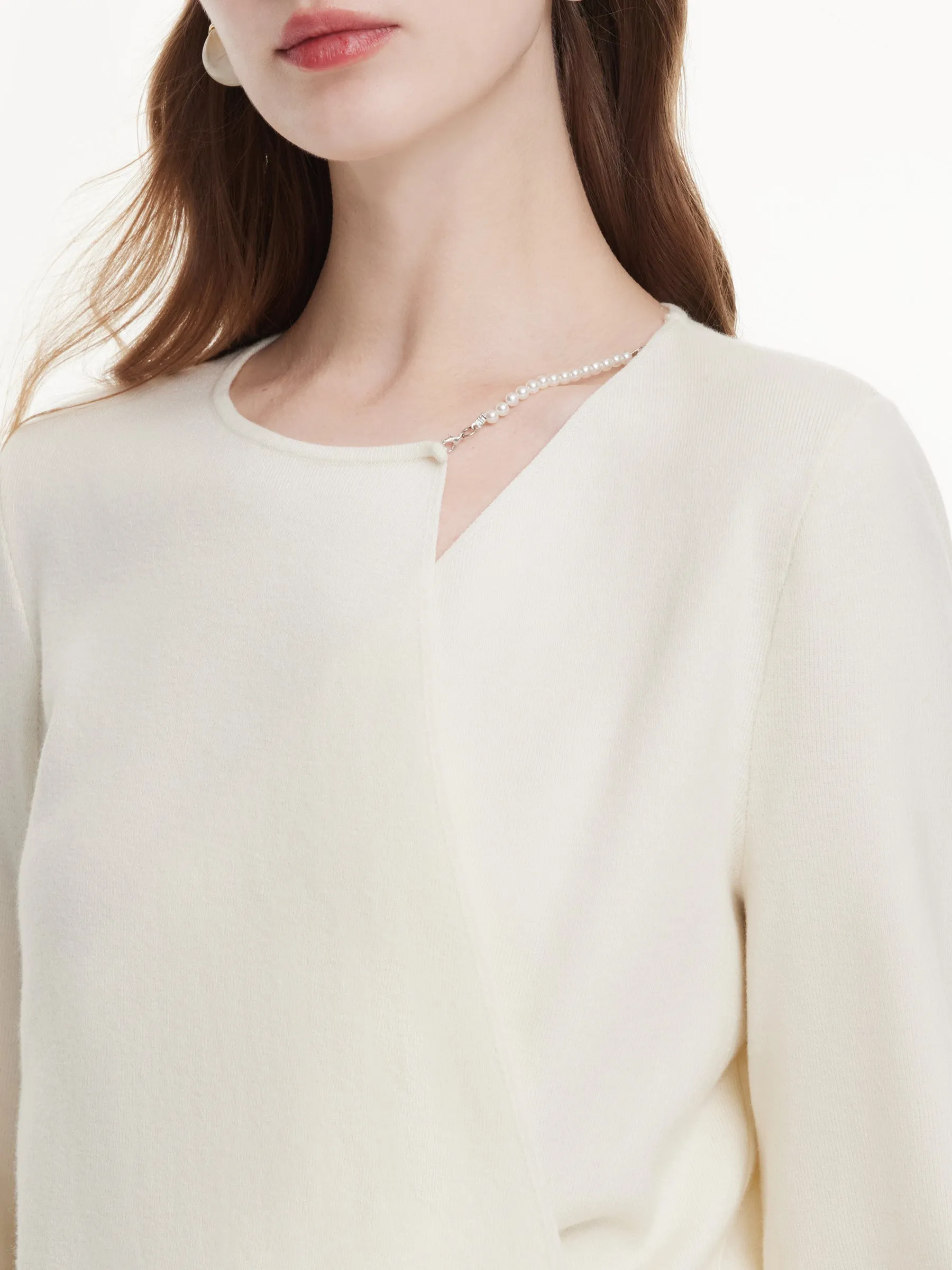 Lyocell Wool Blend Asymmetrical Neck Women Knit Top sold by Goelia product image thumbnail 5