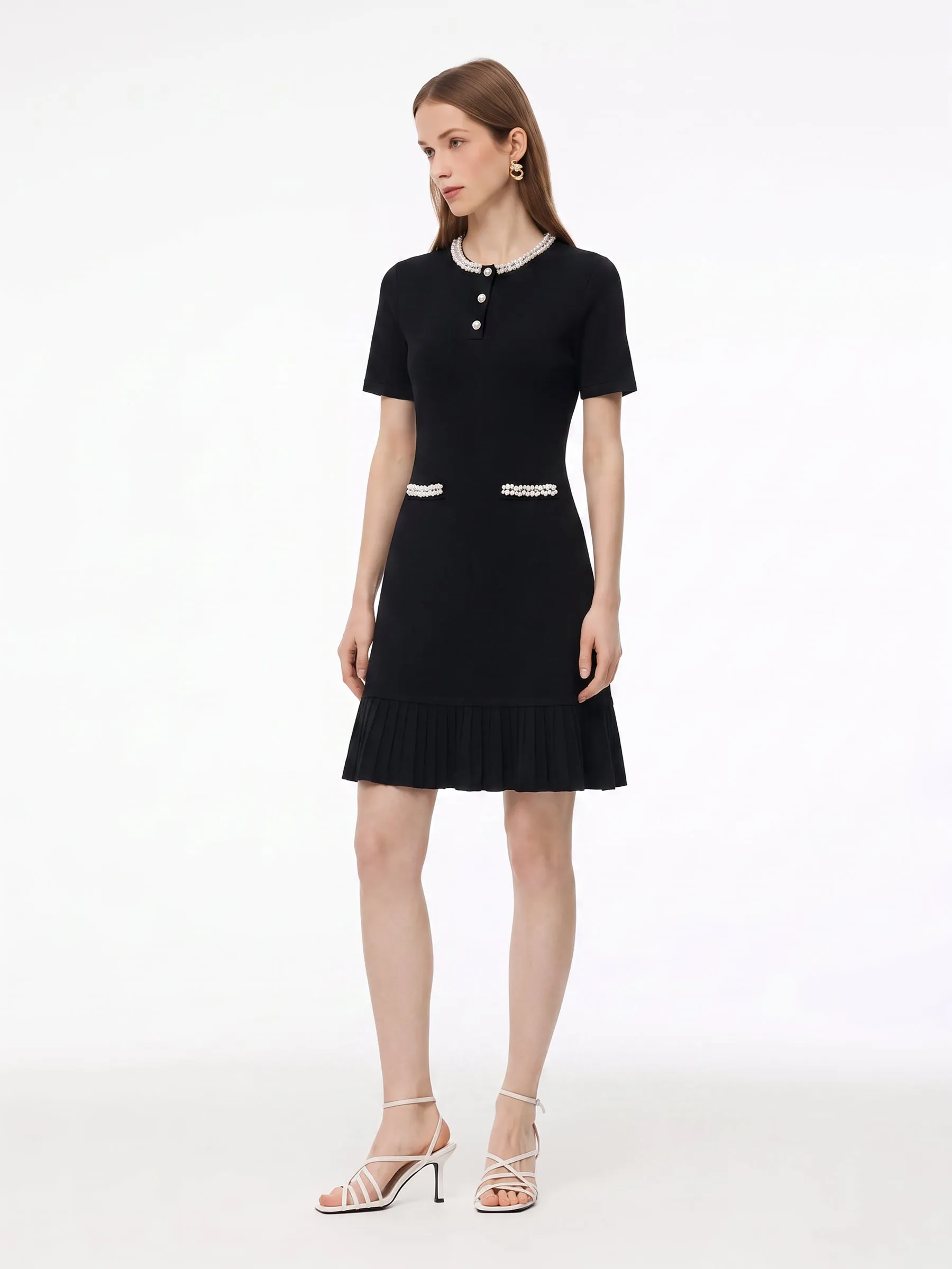 Beaded Round Neck Women Mini Dress sold by Goelia product image thumbnail 3