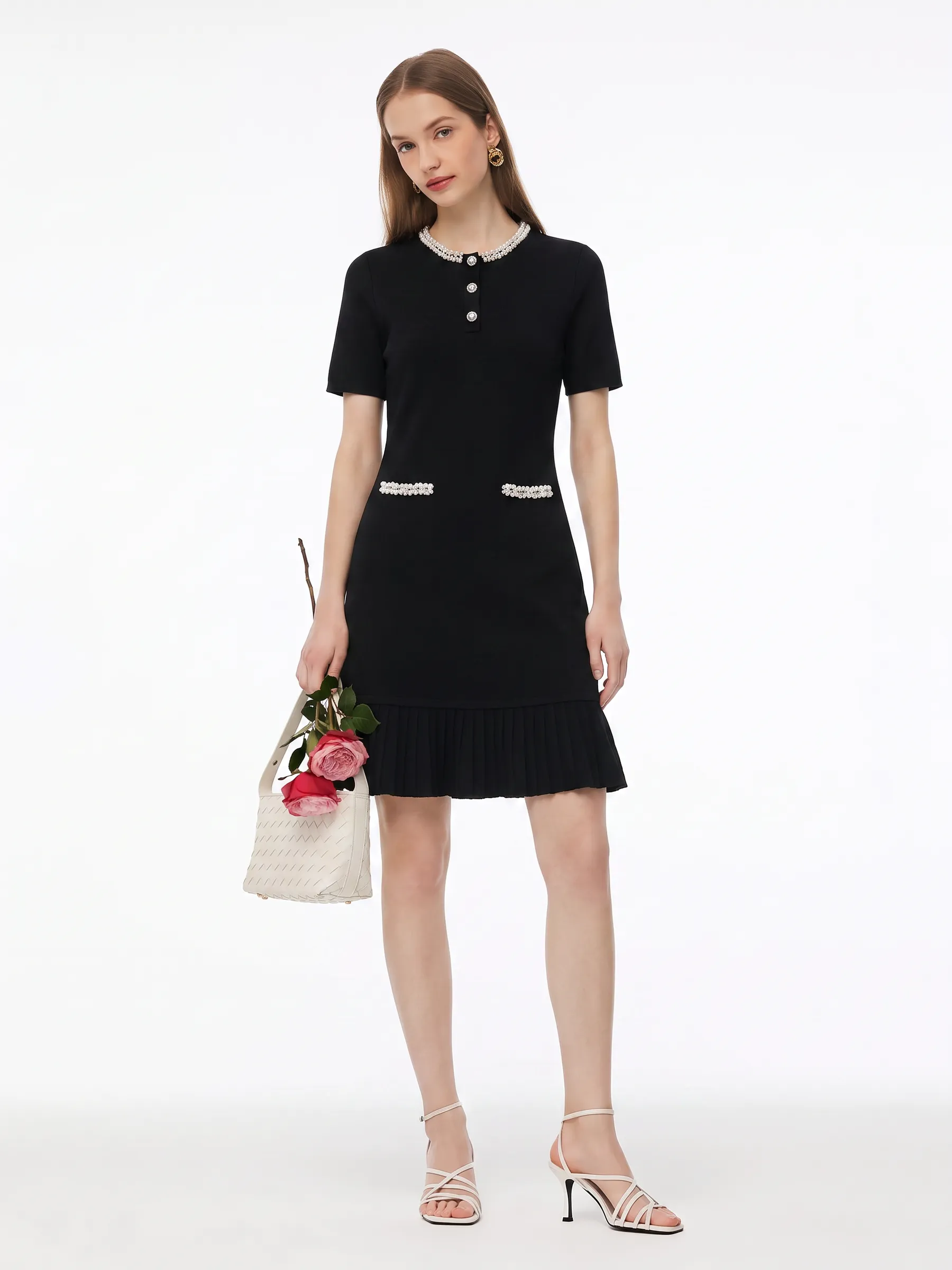 Beaded Round Neck Women Mini Dress sold by Goelia product image thumbnail 2