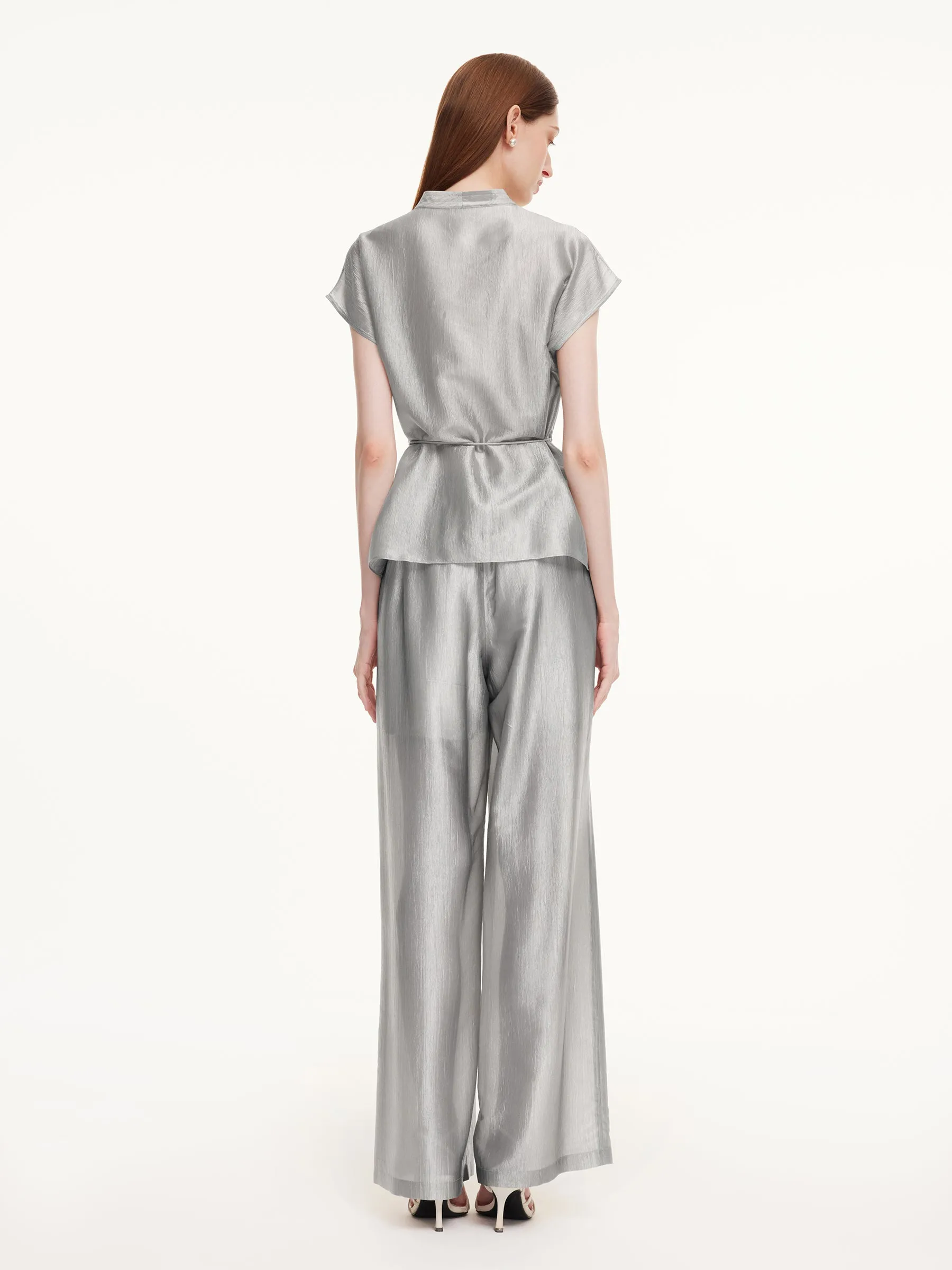 Acetate Blend Shirt And Pants Two-Piece Set sold by Goelia product image thumbnail 3