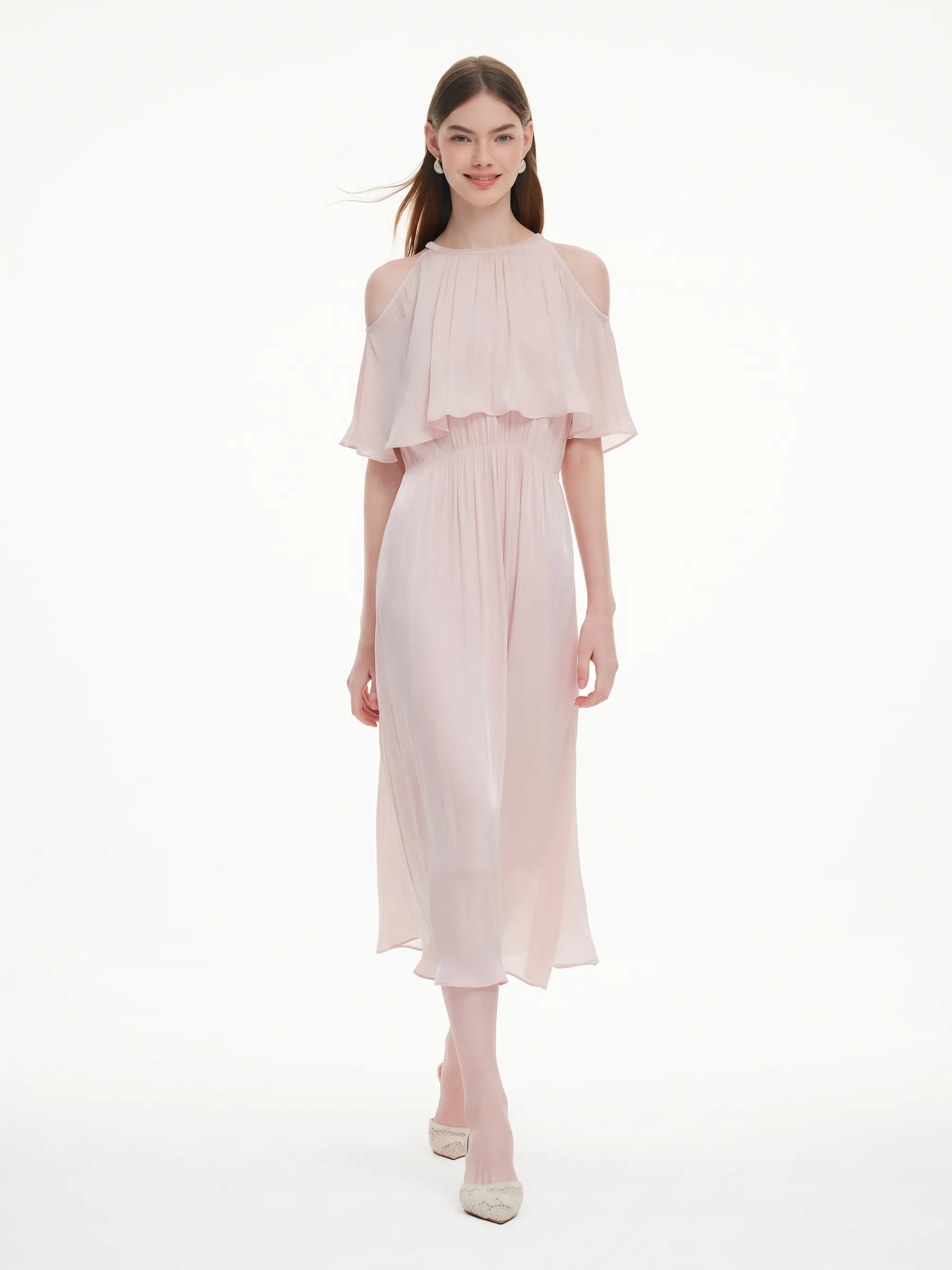Smoky Pink Halter Neck Women Maxi Dress sold by Goelia product image thumbnail 2