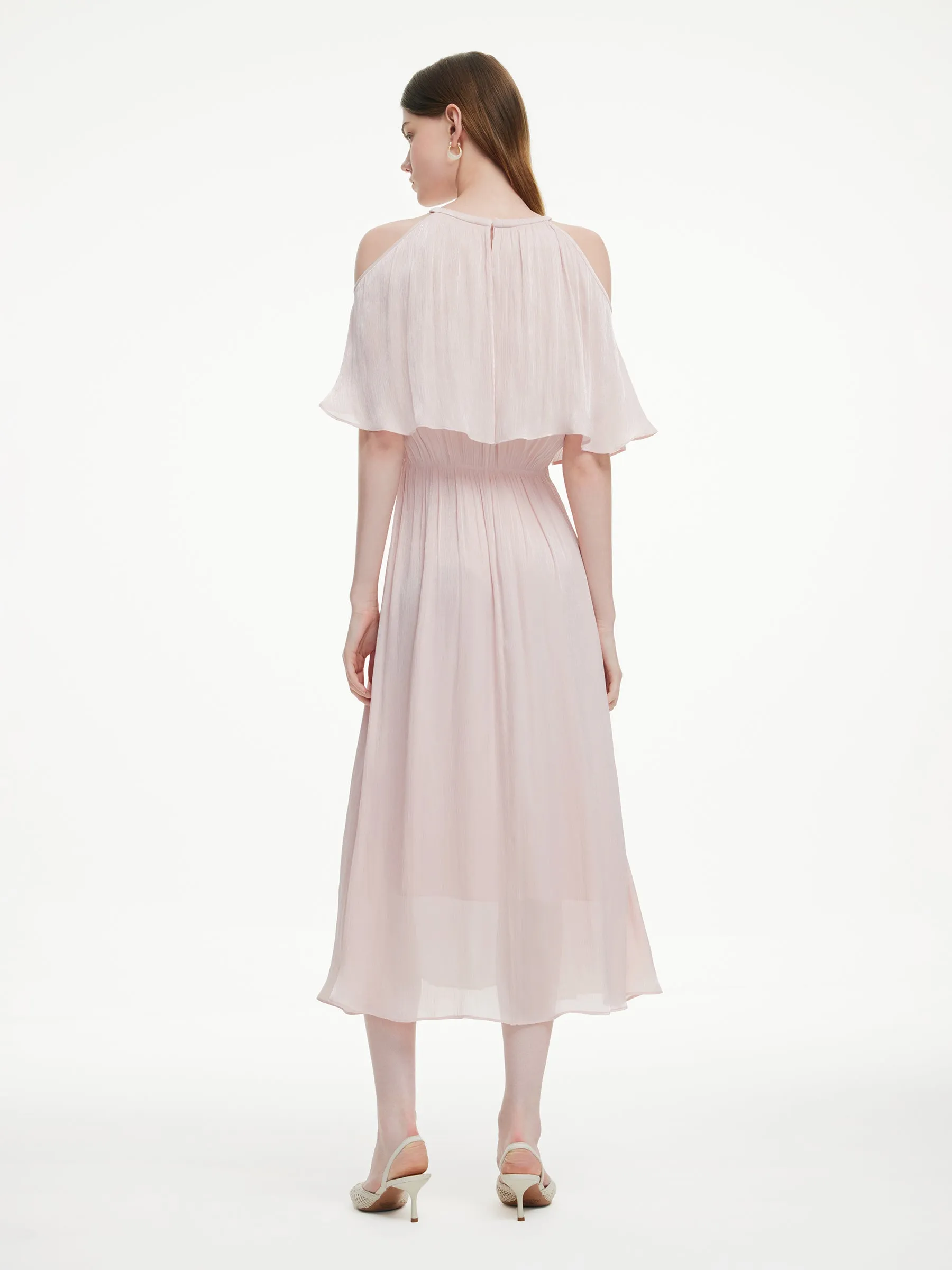 Smoky Pink Halter Neck Women Maxi Dress sold by Goelia product image thumbnail 4