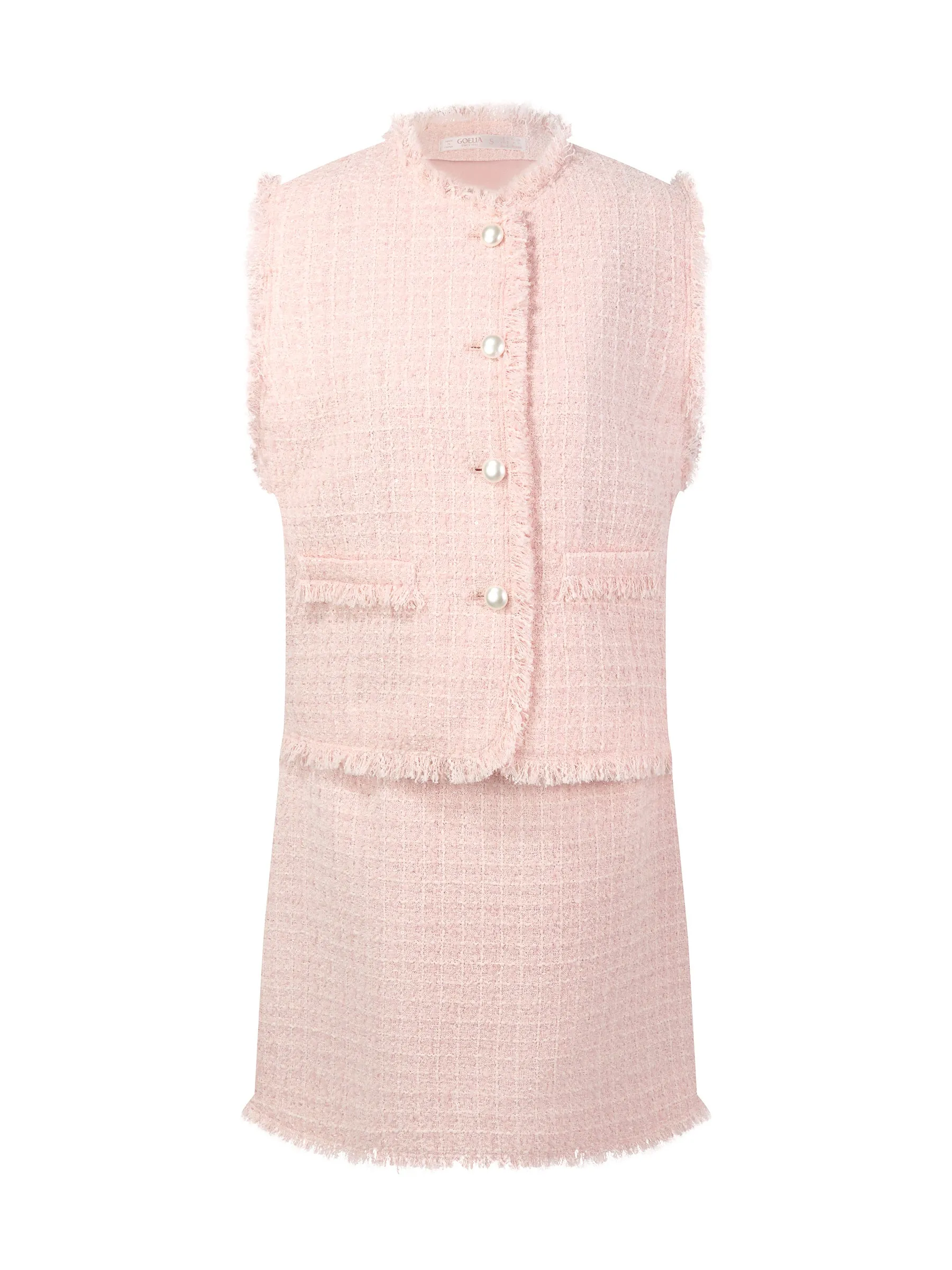 Tweed Frayed Edge Vest And Skirt Two-Piece Set sold by Goelia product image thumbnail 5
