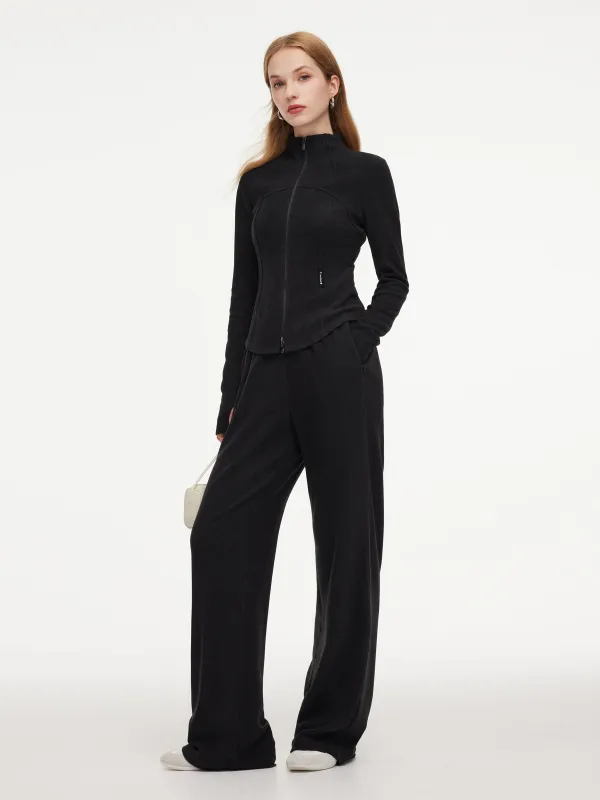 [Preview] Double-Brushed Stretch Zip Jacket And Pants Two-Piece Set made by Goelia