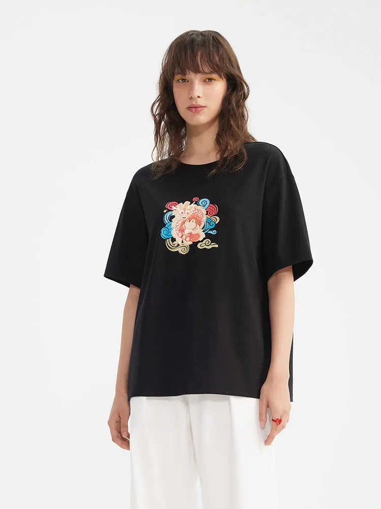 Dragon Cartoon Printed Women T-Shirt sold by Goelia product image thumbnail 3