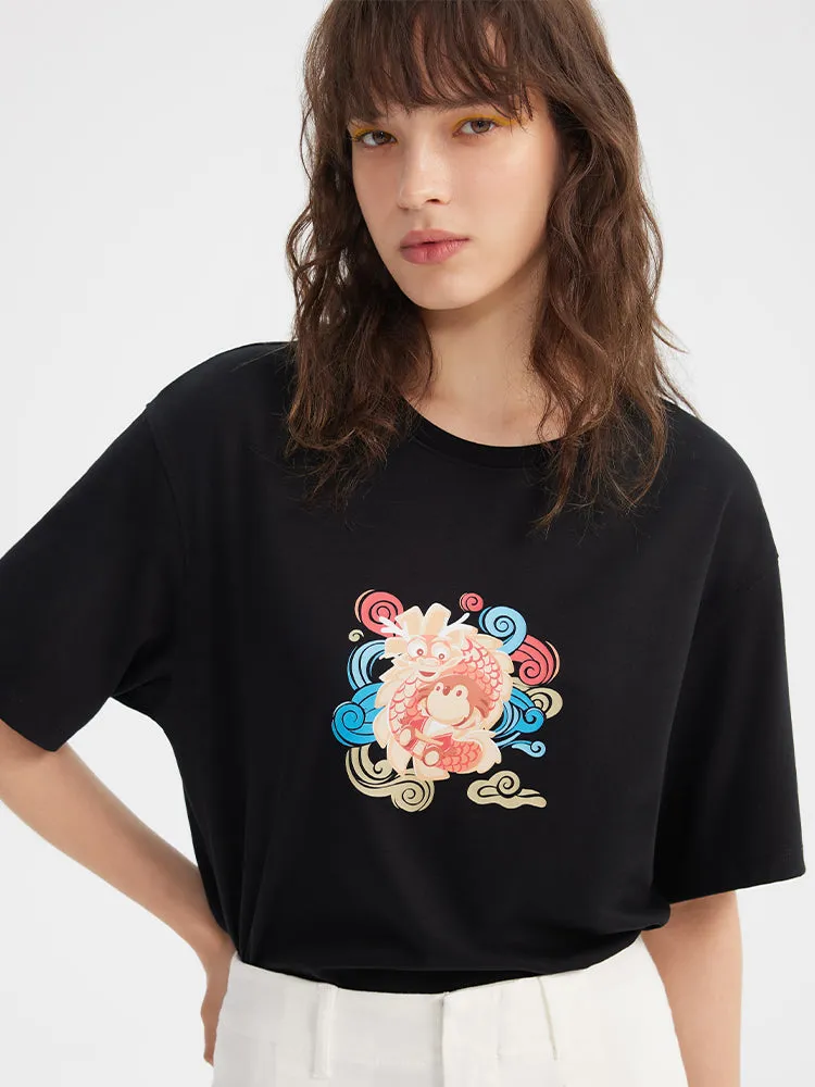 Dragon Cartoon Printed Women T-Shirt sold by Goelia product image thumbnail 5