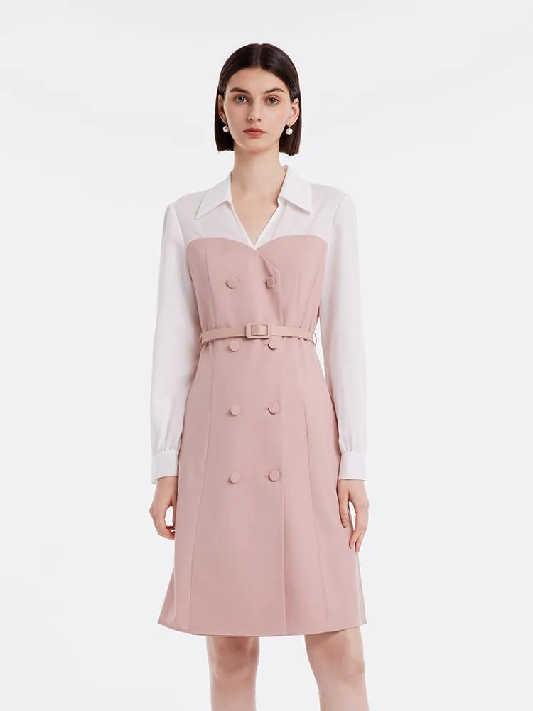Pink Mesh Sleeve Patchwork Midi Dress sold by Goelia product image thumbnail 5