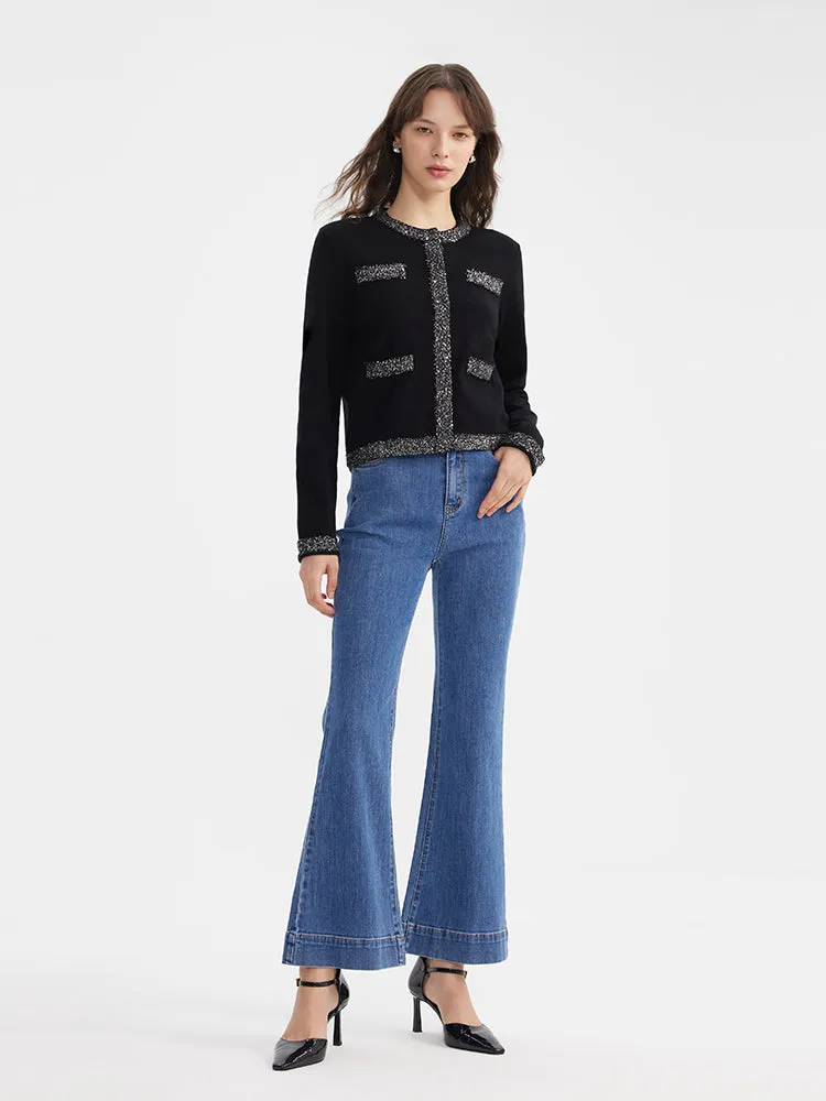 Sequins Trim Women Knitted Cardigan sold by Goelia product image thumbnail 2