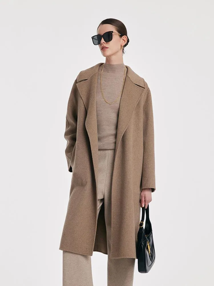 Cashmere Lapel Women Coat With Belt sold by Goelia product image thumbnail 4