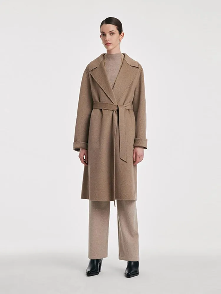 Cashmere Lapel Women Coat With Belt sold by Goelia product image thumbnail 2