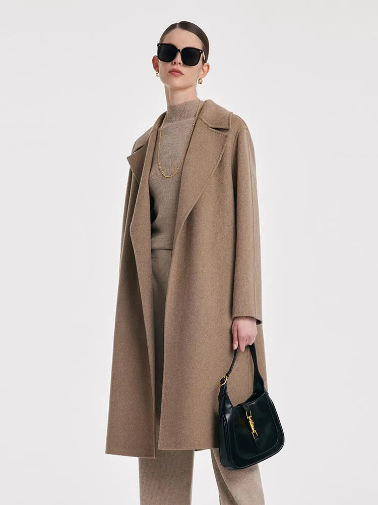 Cashmere Lapel Women Coat With Belt sold by Goelia product image thumbnail 3